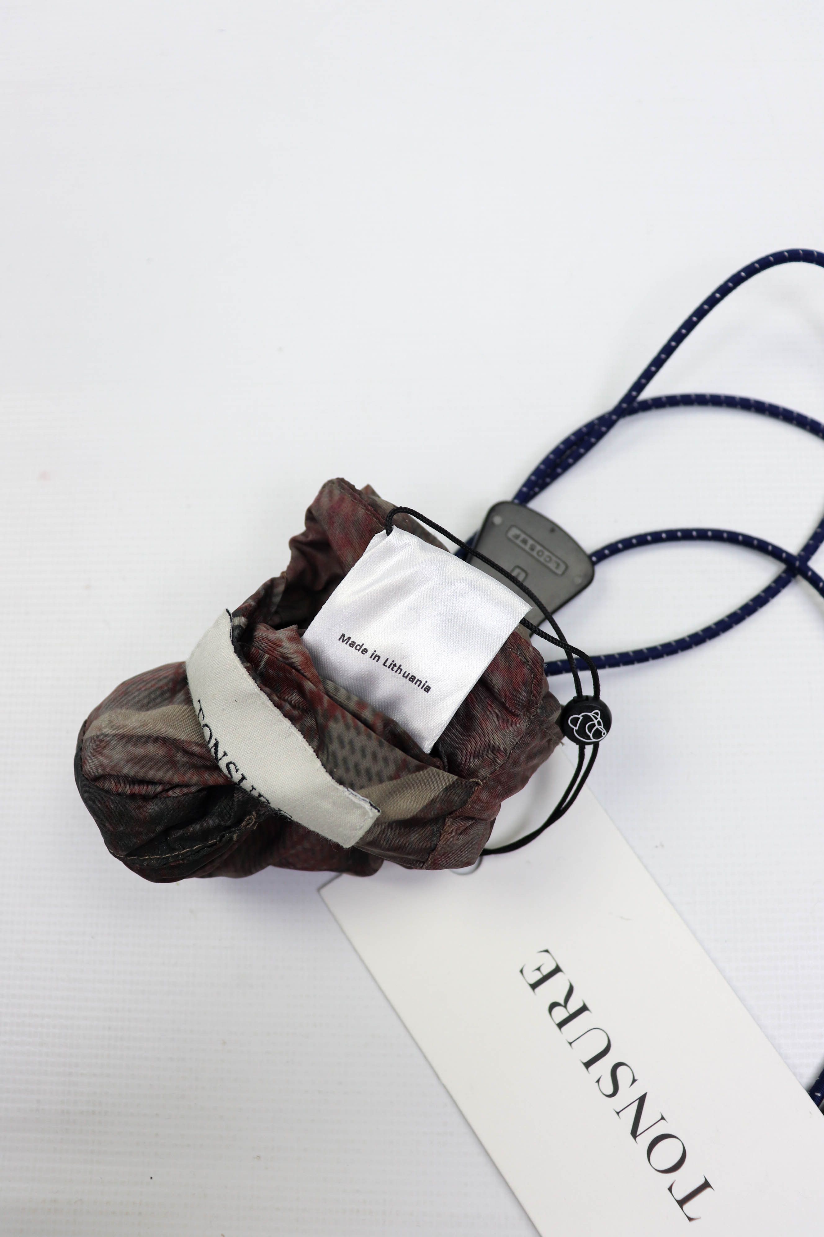 Tonsure Tonsure S/S 2019 Crunched Check Elastic Cord Detail Pouch Size ONE SIZE - 7 Thumbnail