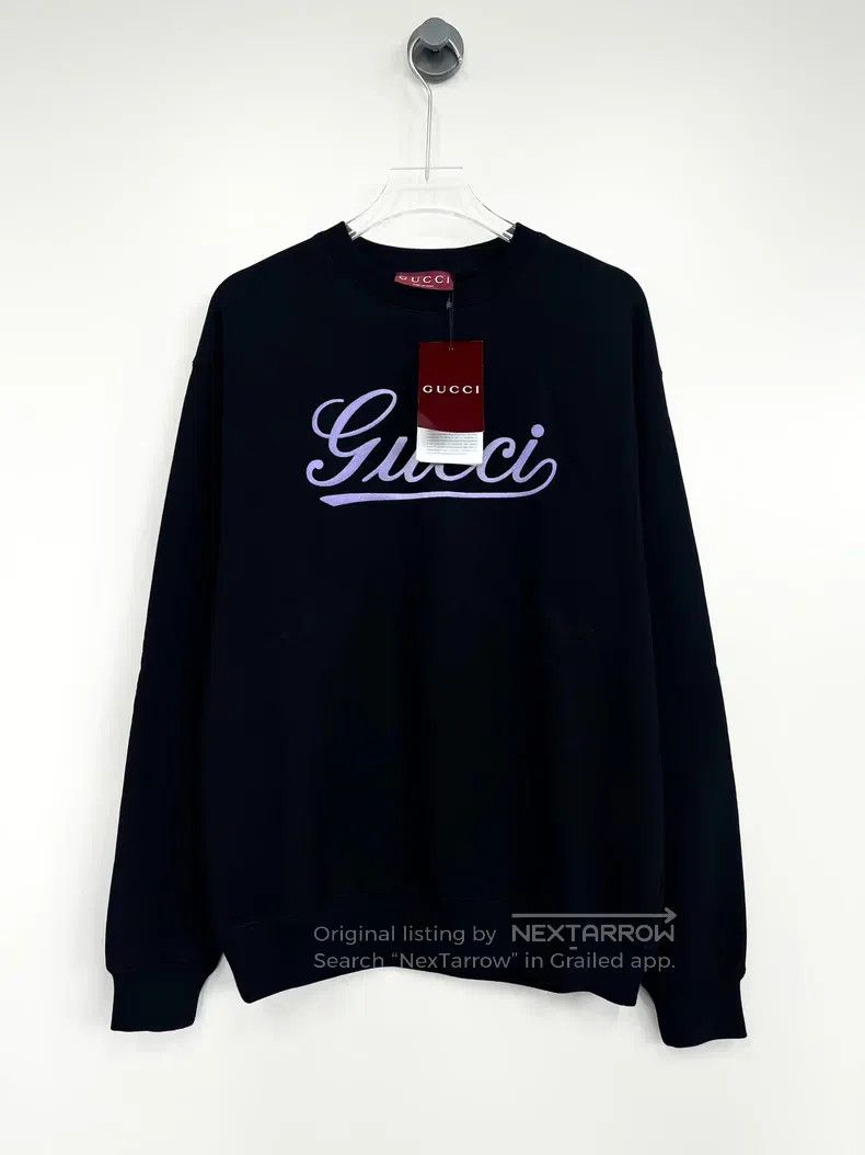 Gucci Gucci Black cursive letter logo sweatshirt Size US S / EU 44-46 / 1 - 1 Thumbnail