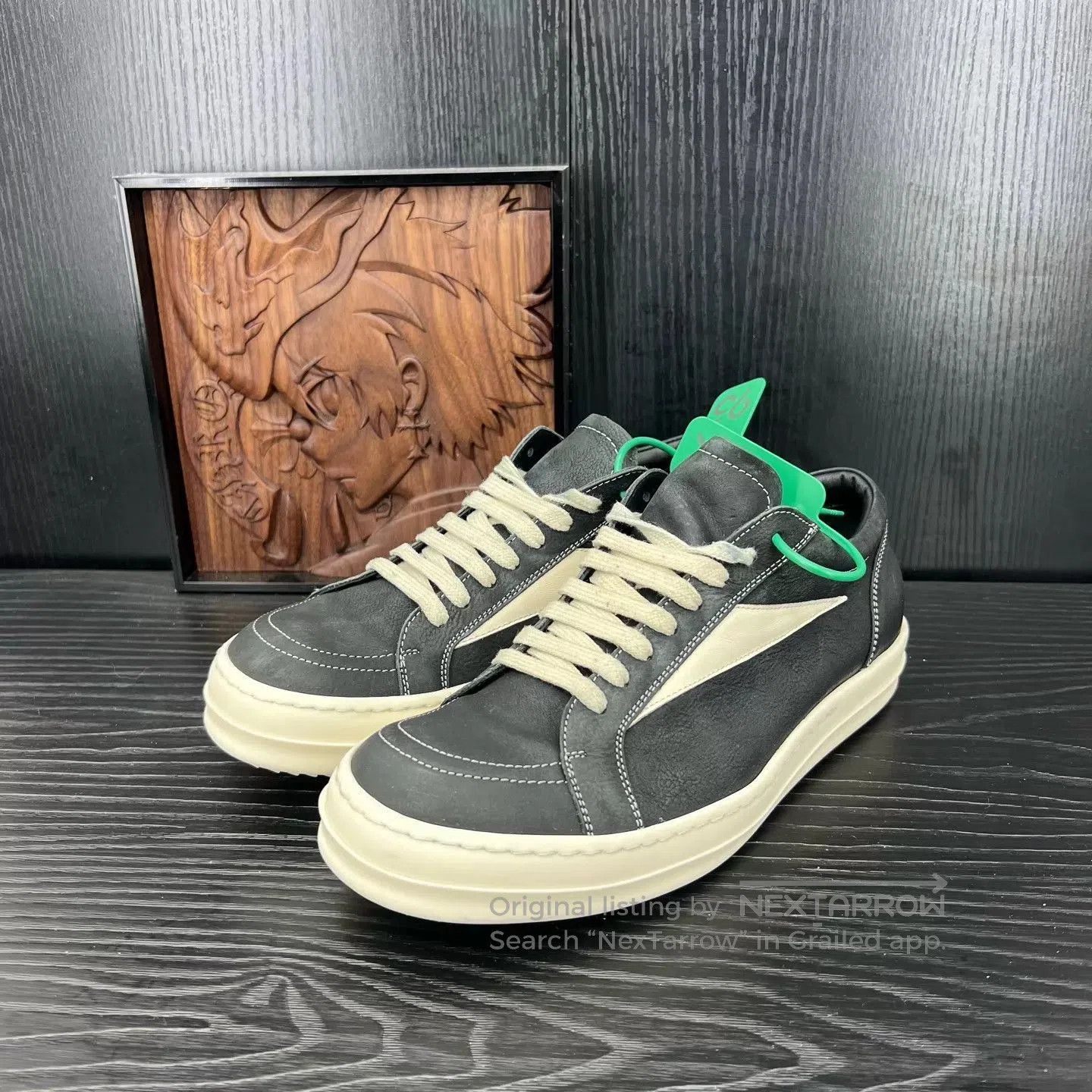 Rick Owens Black Low-Top Sneakers Size 7. Size US 7 / EU 40 - 1 Thumbnail