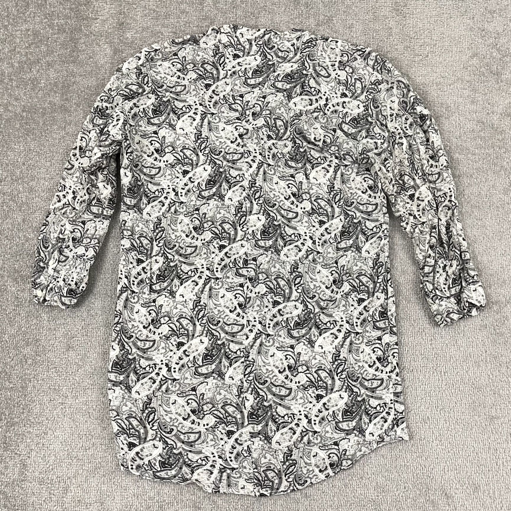 Allsaints AllSaints Cayla Paisley Shirt Dress Womens Small Black White Button Up Tunic Top Shirt Dress Size S / US 4 / IT 40 - 7 Thumbnail