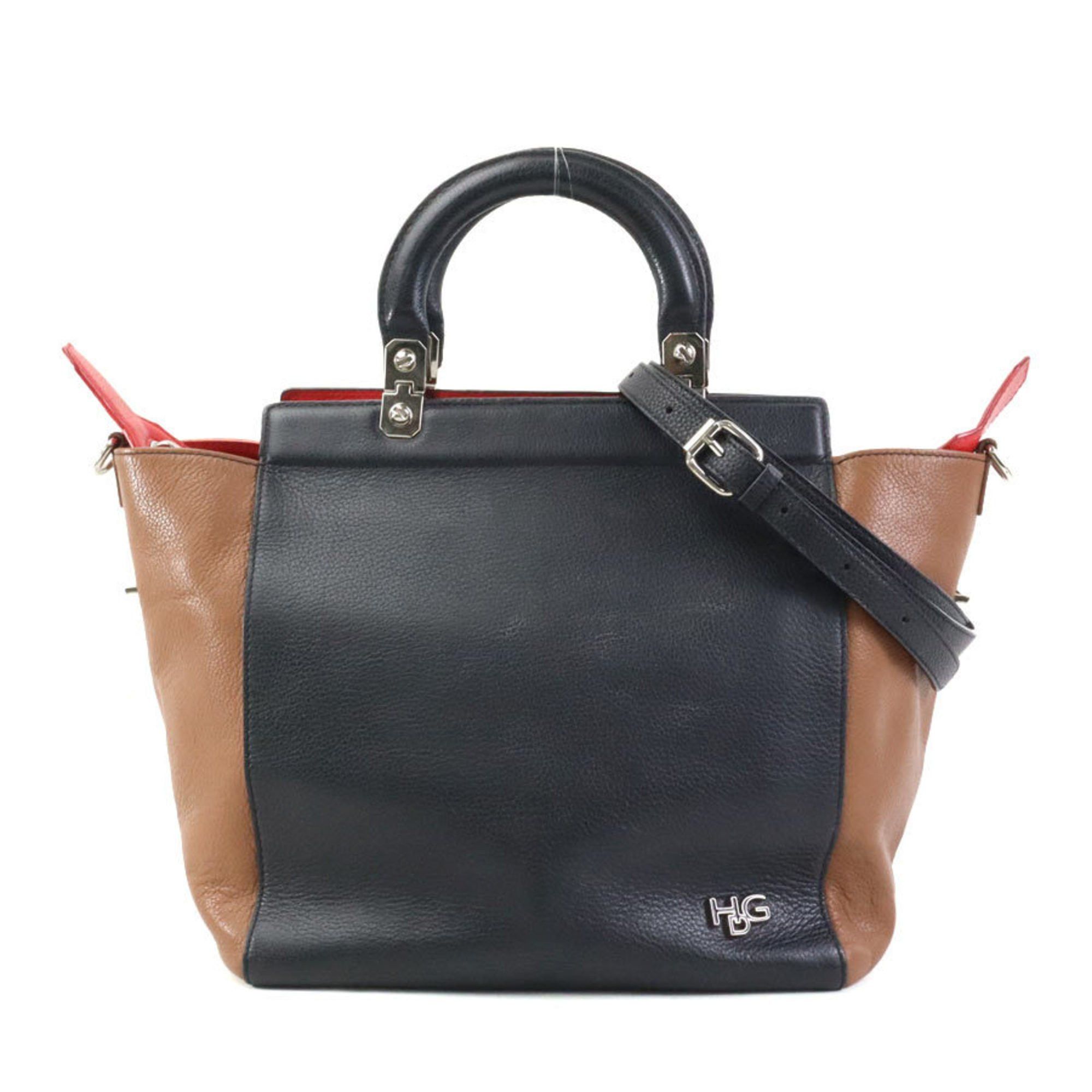 Givenchy Givenchy Handbag Shoulder Bag Leather Black x Brown Red Women's r10426a Size ONE SIZE - 1 Thumbnail
