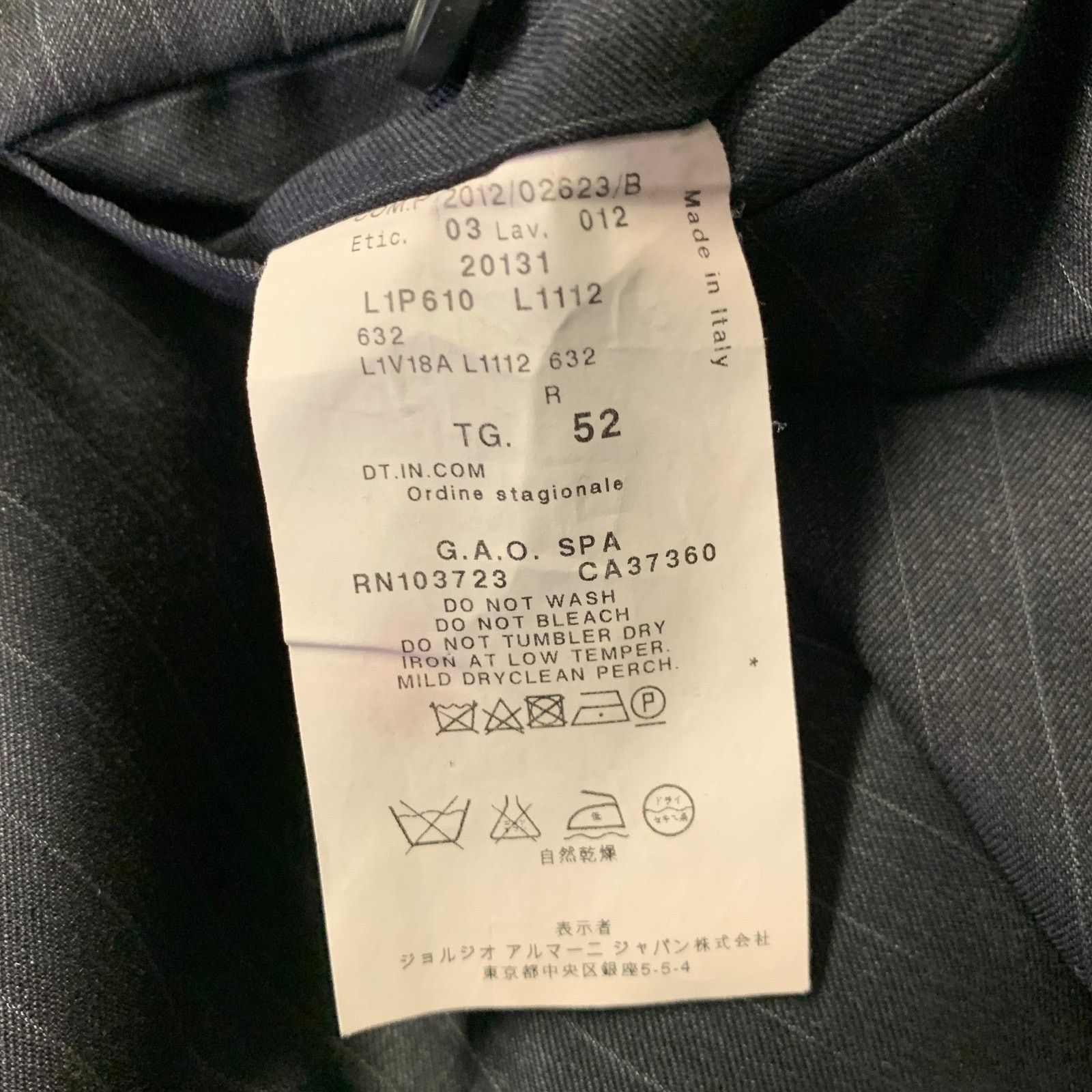 Emporio Armani EMPORIO ARMANI 42 Grey Charcoal Pinstripe Virgin Wool Suit Size 42R - 10 Thumbnail