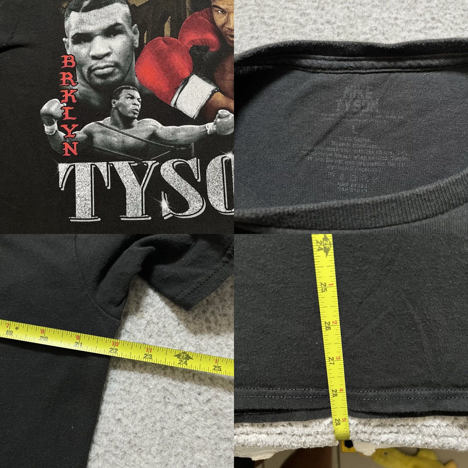 Vintage Mike Tyson Shirt Mens Large Vintage Graphic Print Tee Short Sleeve Retro 90s Boxing Black Cotton T-Shirt Mens Size US L / EU 52-54 / 3 - 8 Thumbnail