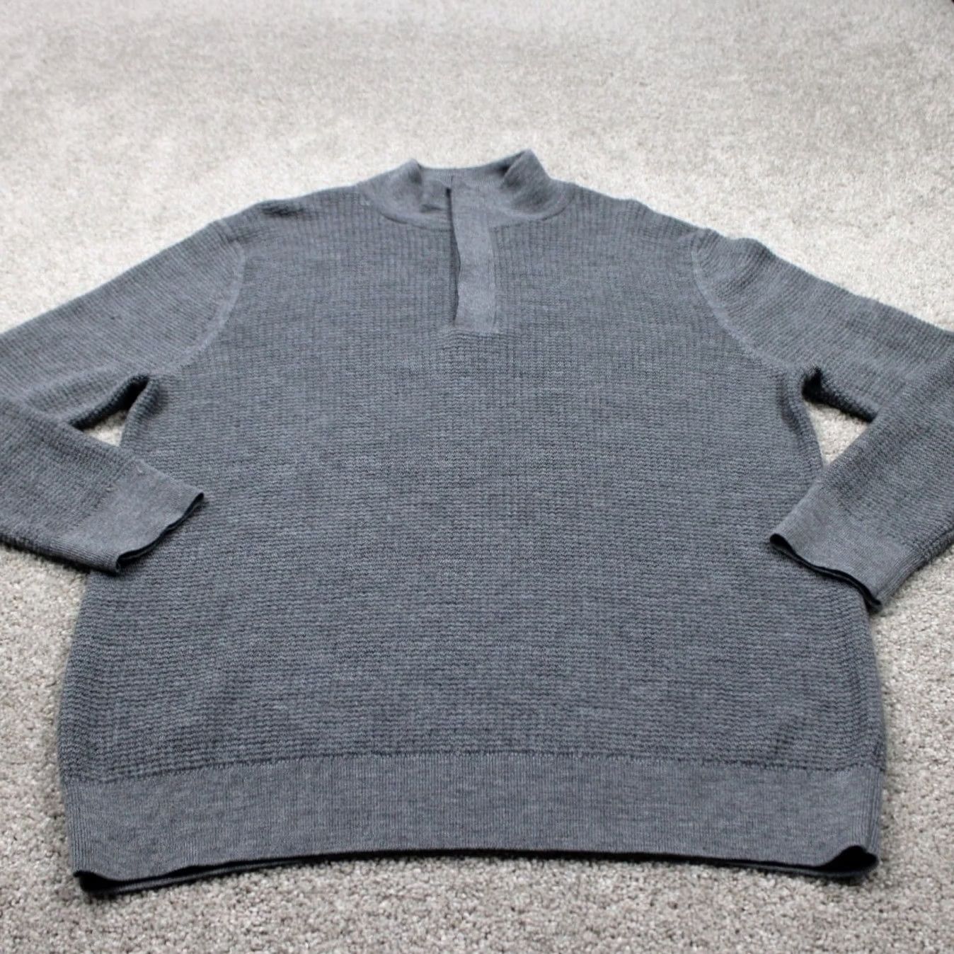 Vineyard Vines Vineyard Vines Wool Sweater Mens Large Gray 1/2 Zip L/S Pullover Size US L / EU 52-54 / 3 - 2 Thumbnail