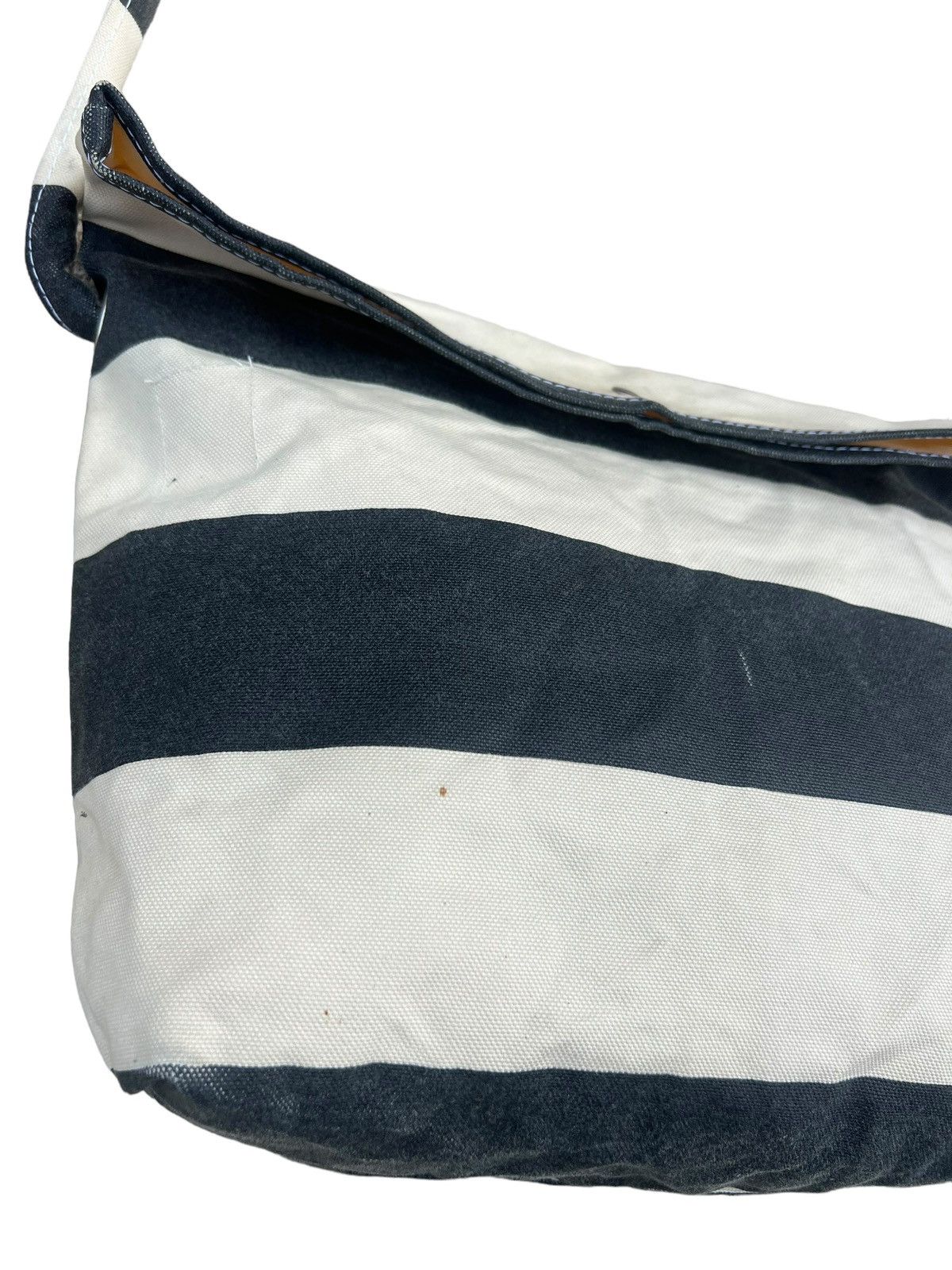 Vintage TEMBEA Japan Border Striped Waxed Canvas Cotton Bag Size ONE SIZE - 9 Thumbnail