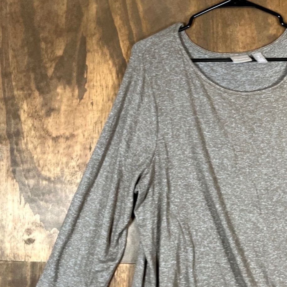 Vintage Chicos Womens Blouse Heathered Brown 3/4 Sleeve Front Knot Stretch XL Size XL / US 12-14 / IT 48-50 - 4 Thumbnail