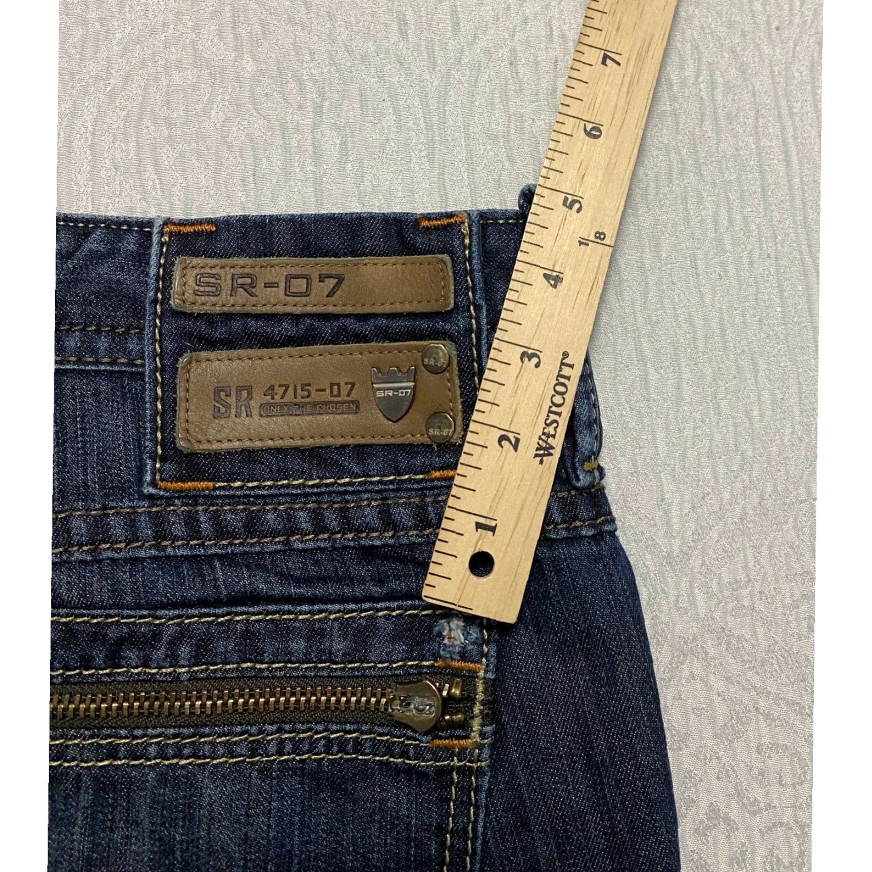 Vintage SR 07 Start Revolution Bootcut Jeans Men's Size 40×31 Blue Denim Distressed Pockets 5-Pocket Zipper Button Classic Fit Size US 40 / EU 56 - 2 Thumbnail