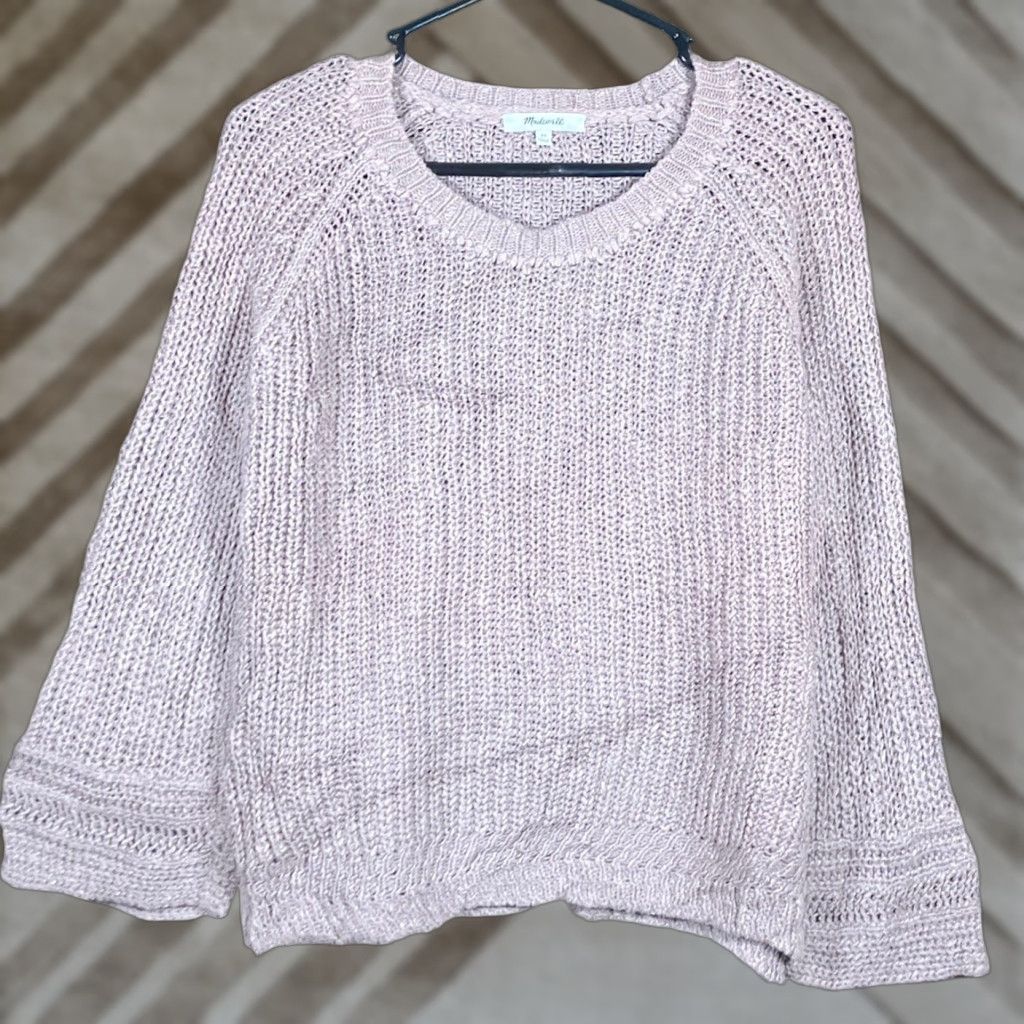 Madewell Madewell Womens Sweater Brown Crew Neck Pullover Open Knit Linen Blend XS Women Knit Pullover Crew Neck Casual Winter Fall Spring Cable-Knit Apparel Size XS / US 0-2 / IT 36-38 - 1 Thumbnail