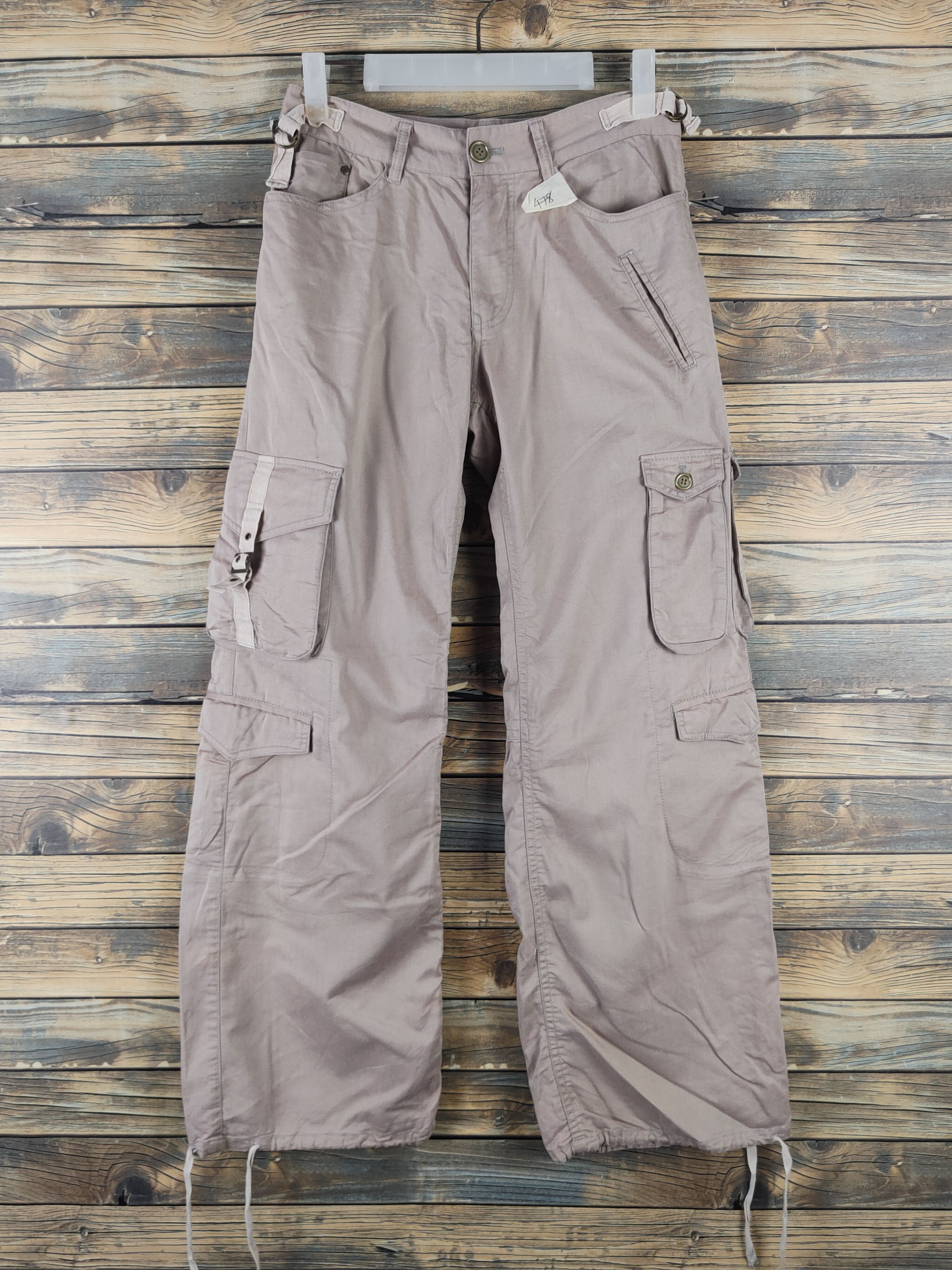 Japanese Brand DL Miss Alice Beige Multipocket Tactical Cargo Pants #478 Size 27" / US 4 / IT 40 - 1 Thumbnail