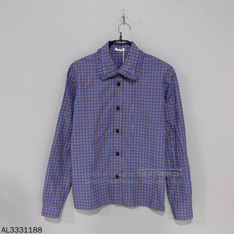 Miu Miu Miu Miu 38 Striped lace lapel shirt Size M / US 6-8 / IT 42-44 - 1 Thumbnail