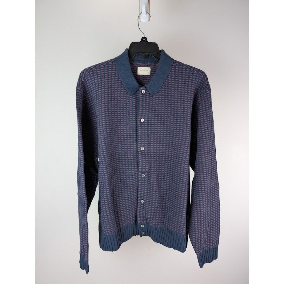 Aime Leon Dore o1rshd1 Long-Sleeve Polo Cardigan Moonlit in Ocean Size US XL / EU 56 / 4 - 8 Thumbnail