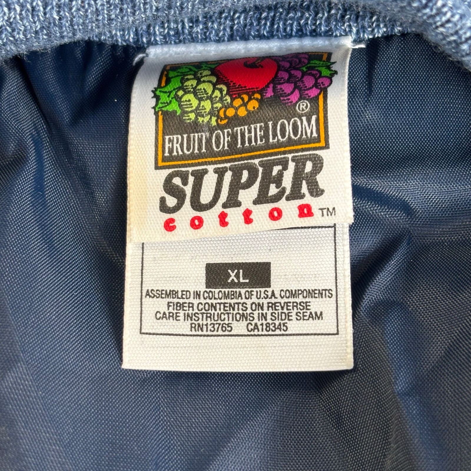 Vintage Vintage 90s Fruit of the Loom Blue Denim White Sleeve XL Size US XL / EU 56 / 4 - 7 Thumbnail