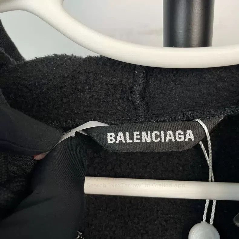 Balenciaga Balenciaga Black Small Logo Hooded Zip-Up Sweatshirt Size US XS / EU 42 / 0 - 6 Thumbnail