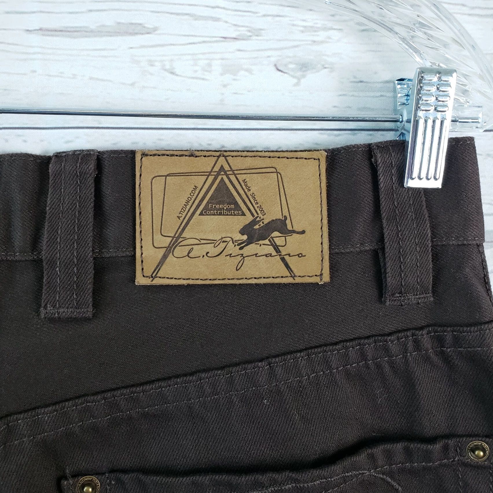 Vintage A. Tiziano Mens Jeans Sz 32 Brown Straight Leg Cotton Size US 32 / EU 48 - 5 Thumbnail