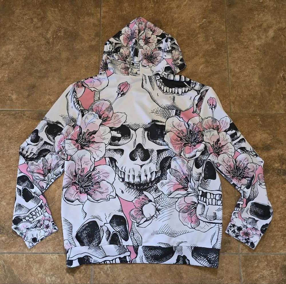 Designer Multicolored Skulls R.I.P. Oversized Hoodie Size L / US 10 / IT 46 - 2 Thumbnail