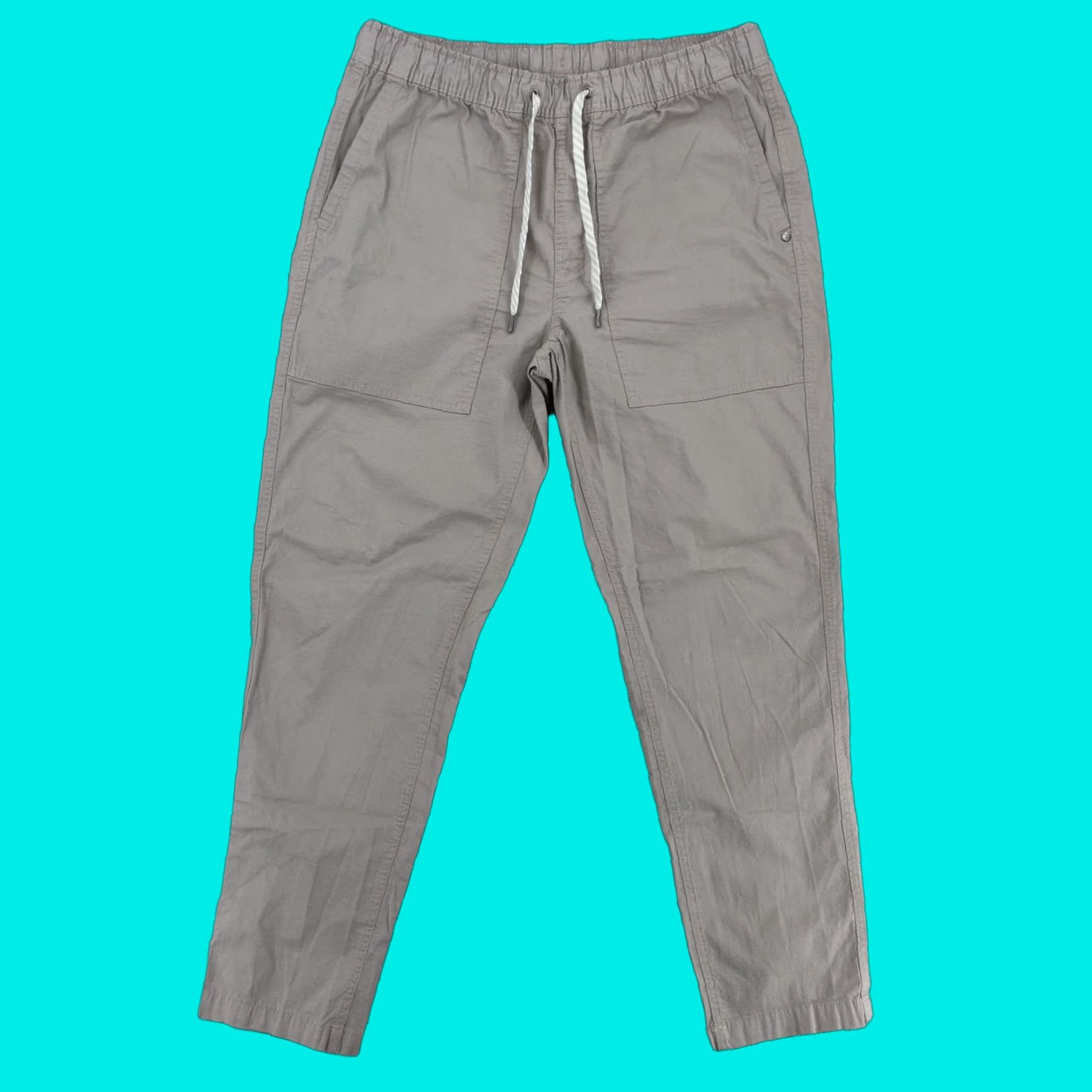 Vuori Pants Mens Medium 30x28.5 Ripstop Climber Hiking Stretch Drawstring Beige Regular Sports Outdoor