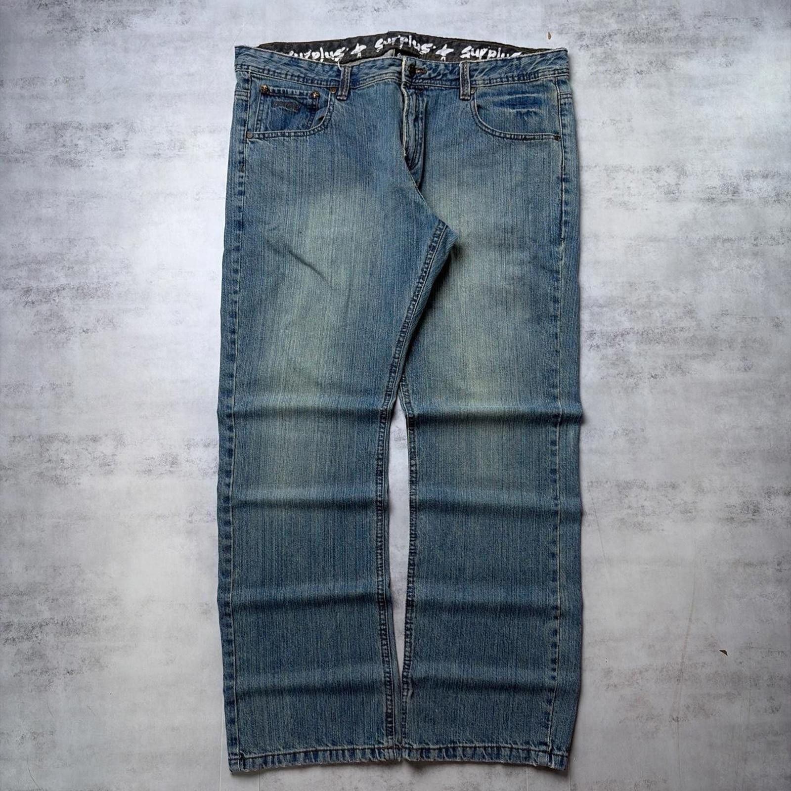 Other Y2K Blue Surplus Grunge Baggy Skater Faded Denim Jeans Size US 38 / EU 54 - 2 Thumbnail