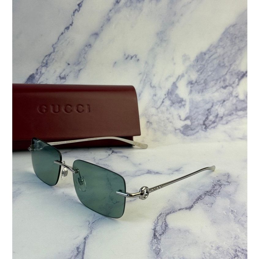 Gucci NEW Gucci GG1703S Silver Mirror Rimless Unisex Sunglasses Size ONE SIZE - 1 Thumbnail
