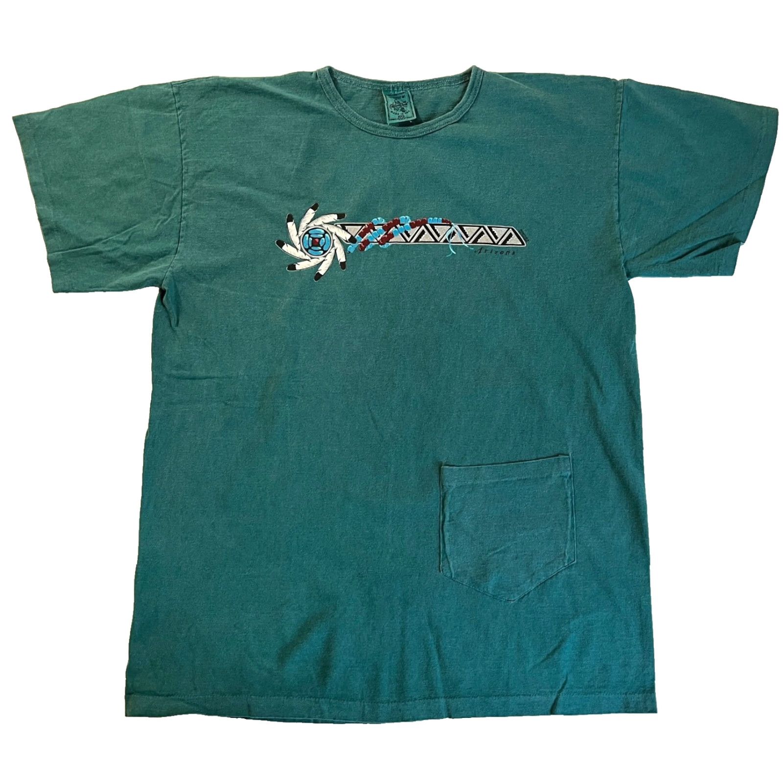 Vintage VINTAGE Women’s Alore USA Arizona Pocket Tee Tunic One Size Green 90s Oversized T-Shirt Women Size ONE SIZE - 3 Thumbnail