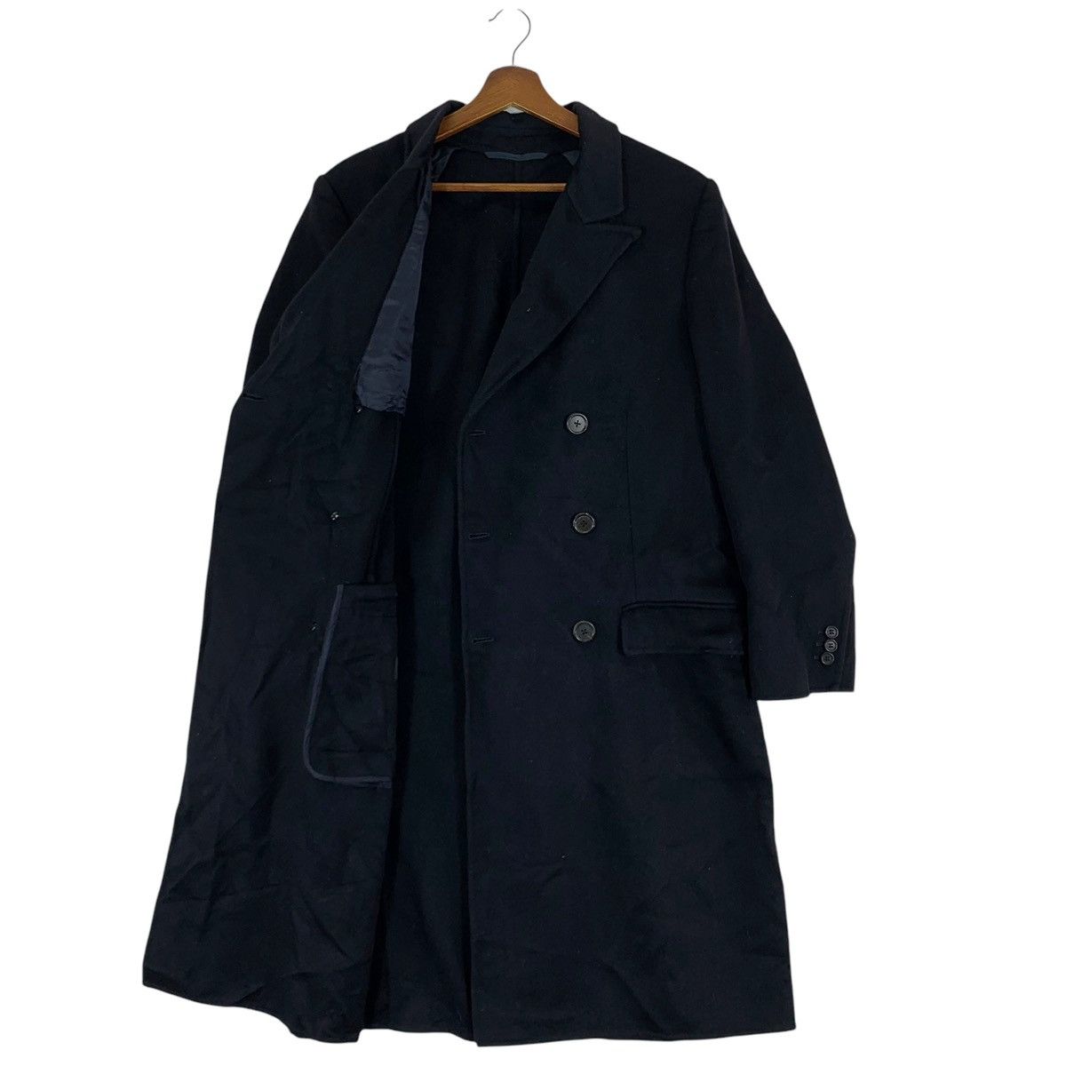 Alfred Dunhill × Vintage VINTAGE DUNHILL DOUBLE BREASTED OVERCOAT BLACK JACKET WOOL Size US M / EU 48-50 / 2 - 5 Thumbnail