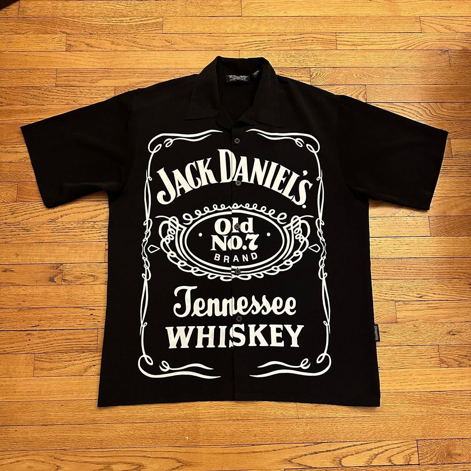 Jack Daniels Vintage Y2K Dragonfly Jack Daniels Whiskey Button Up Shirt ...