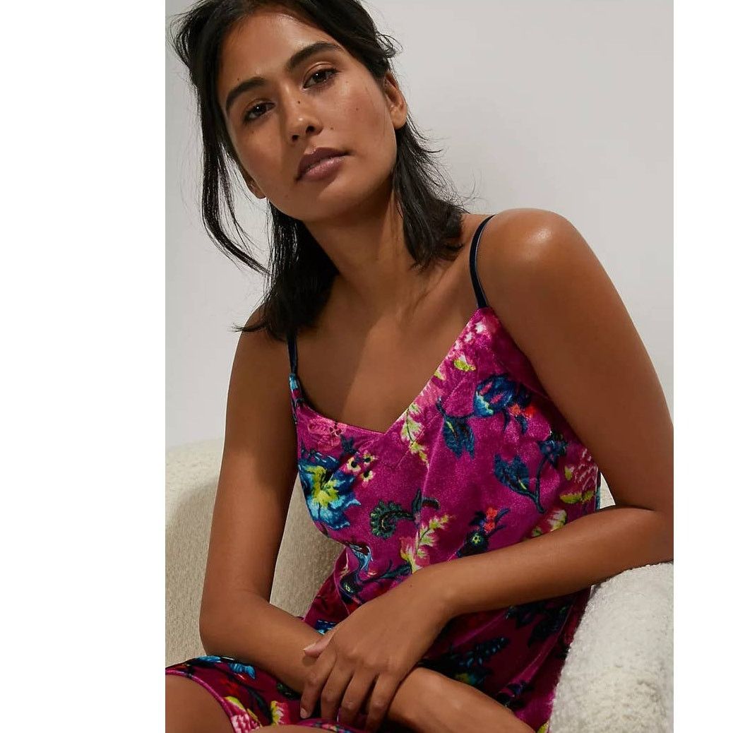 Anthropologie Anthropologie Shania Velvet Slip Mini Dress LOUNGE $138 XS Size XS / US 0-2 / IT 36-38 - 2 Thumbnail