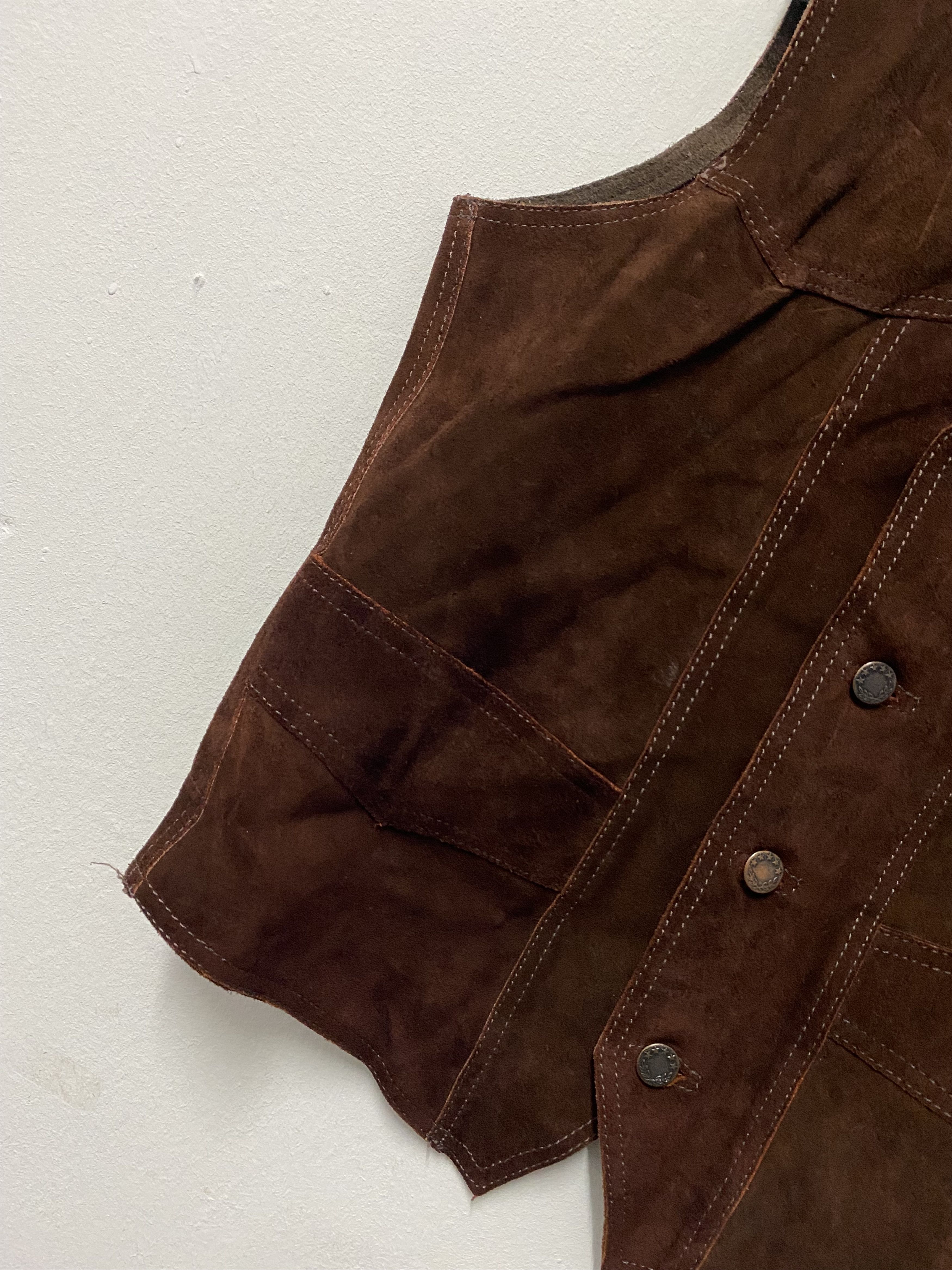 Genuine Leather Frean Fashion Custom Made Vest Real Leather Size 38S - 7 Thumbnail