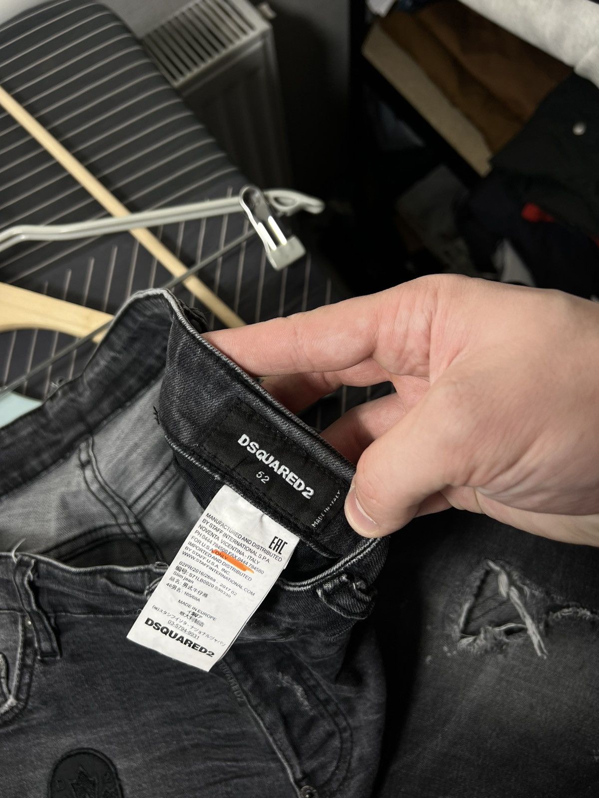Dsquared2 Dsquared2 Slim Distressed Ripped Jeans Grey Wash Patch Denim Size US 36 / EU 52 - 10 Thumbnail
