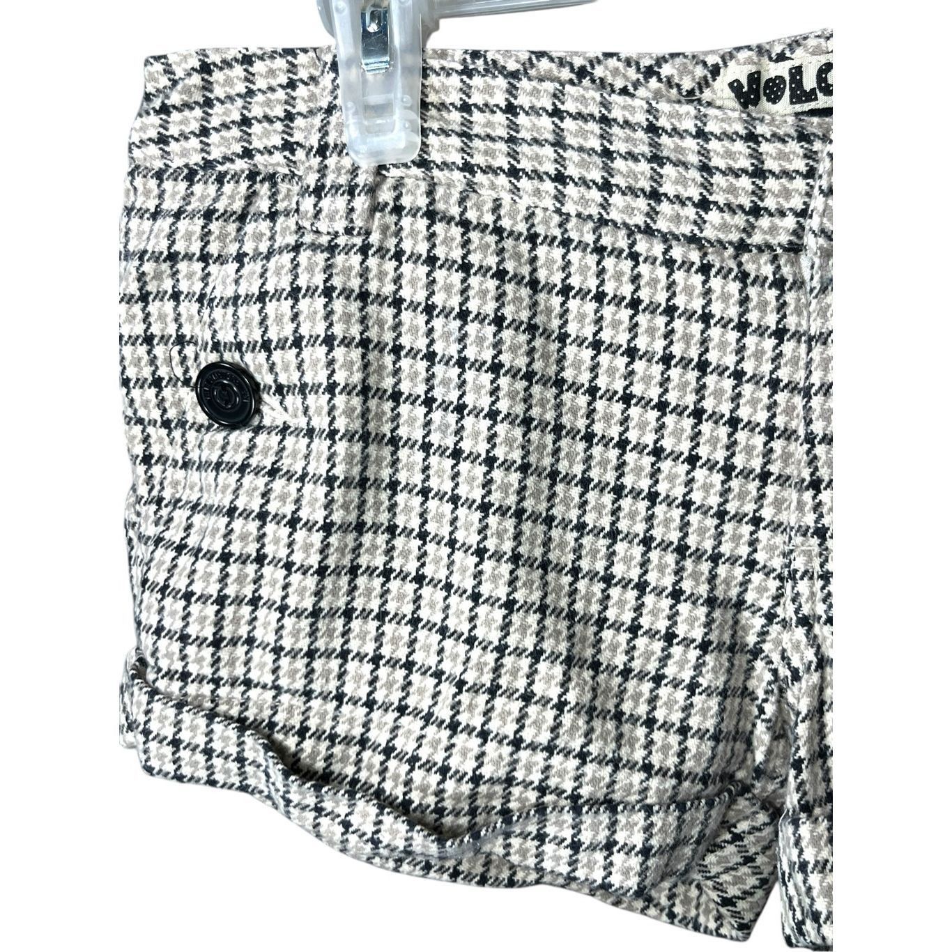 Volcom Vintage Y2K Women’s Volcom Beige Checker Shorts Size 1 Size 31" - 2 Thumbnail