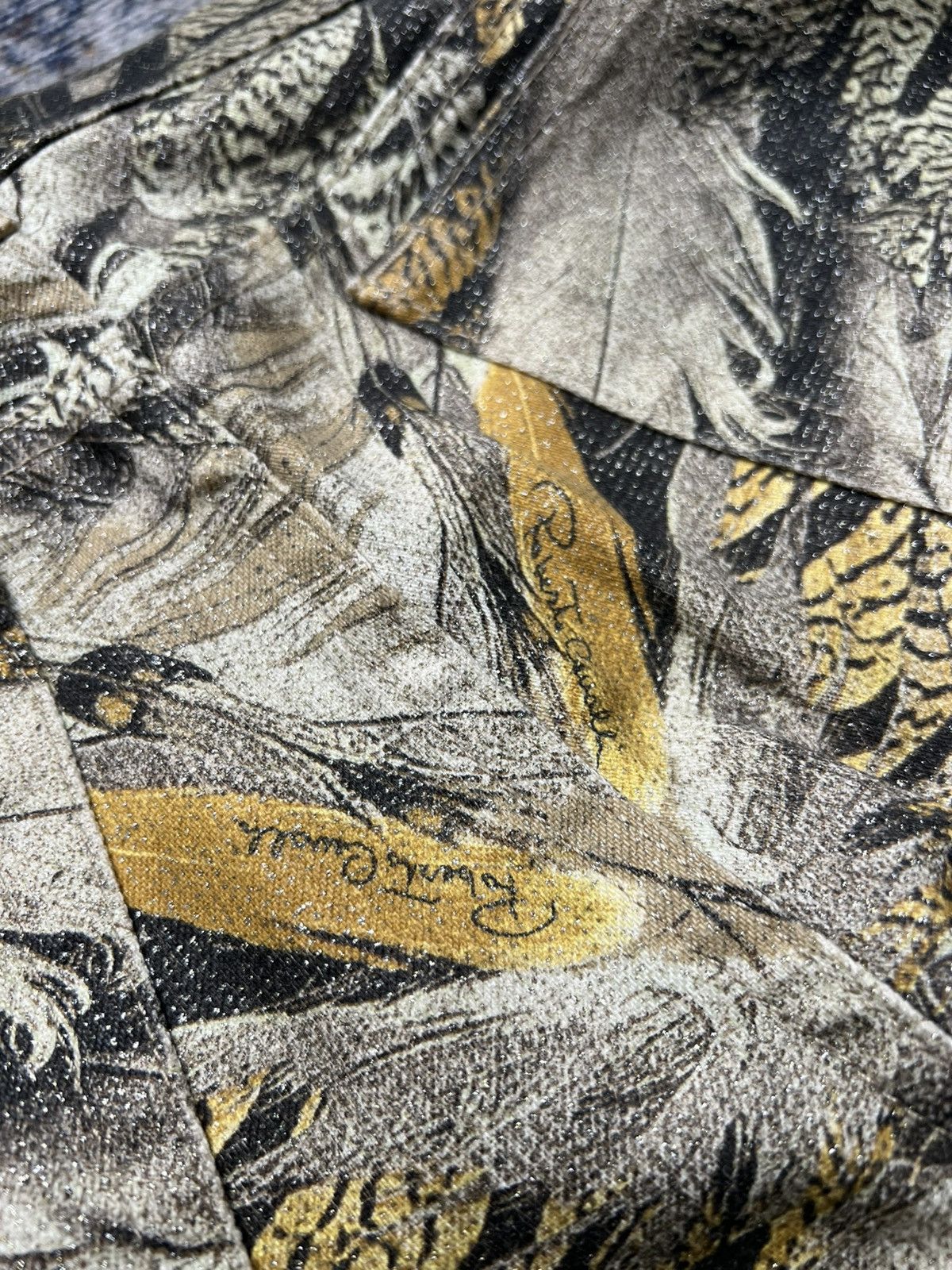 Roberto Cavalli 2000s Roberto Cavalli Feather Print Glitter Pants Size US 30 / EU 46 - 5 Thumbnail