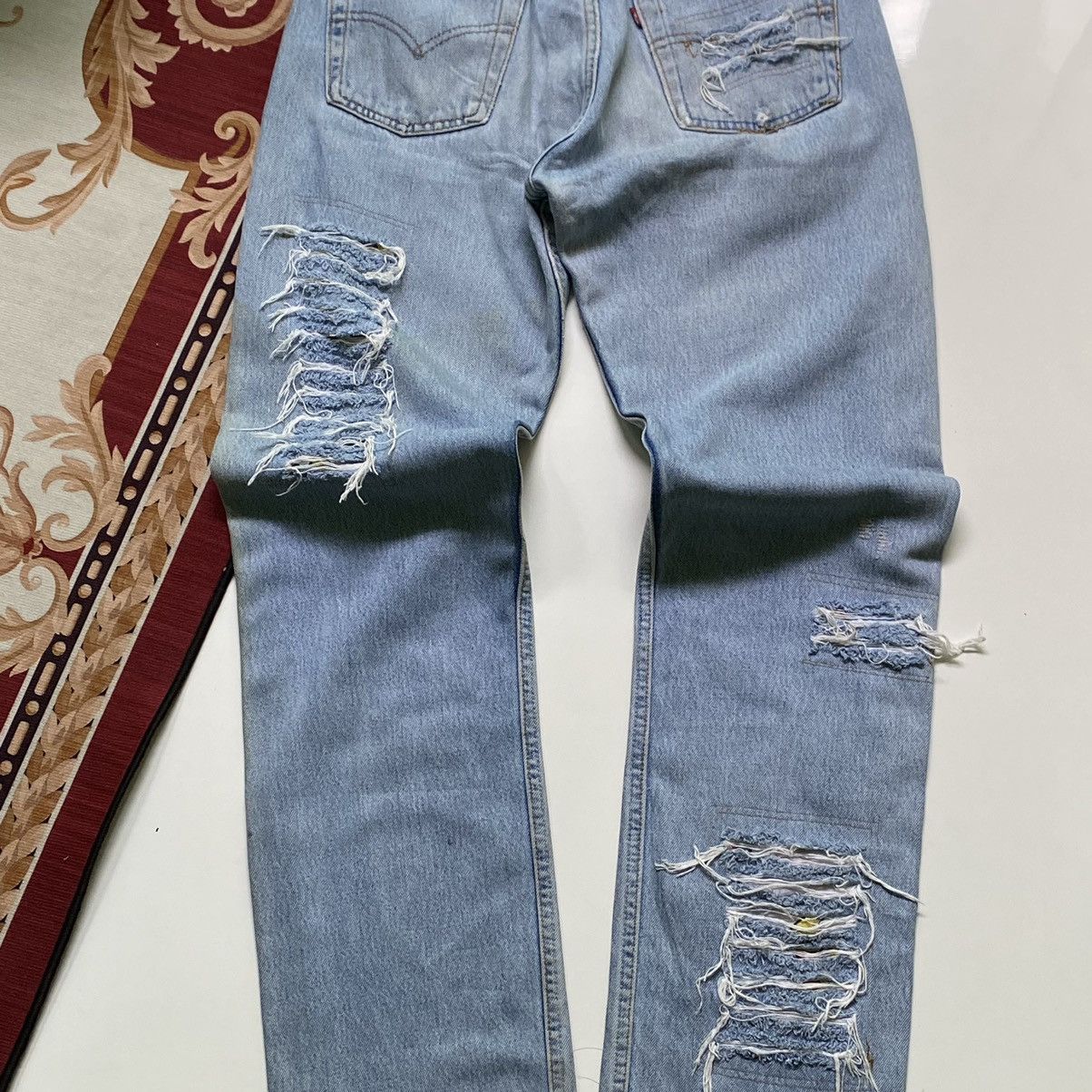 Japanese Brand × Levi's × Vintage RARE 💰 Vintage Levi’s 501 Rebuild Rips Grunge Denim " SAMPLE Size US 29 - 6 Thumbnail