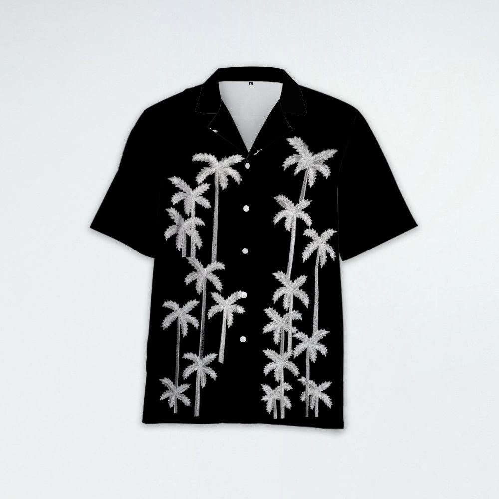 Designer Men's Black Palm Tree Casual Shirt Size US S / EU 44-46 / 1 - 4 Thumbnail