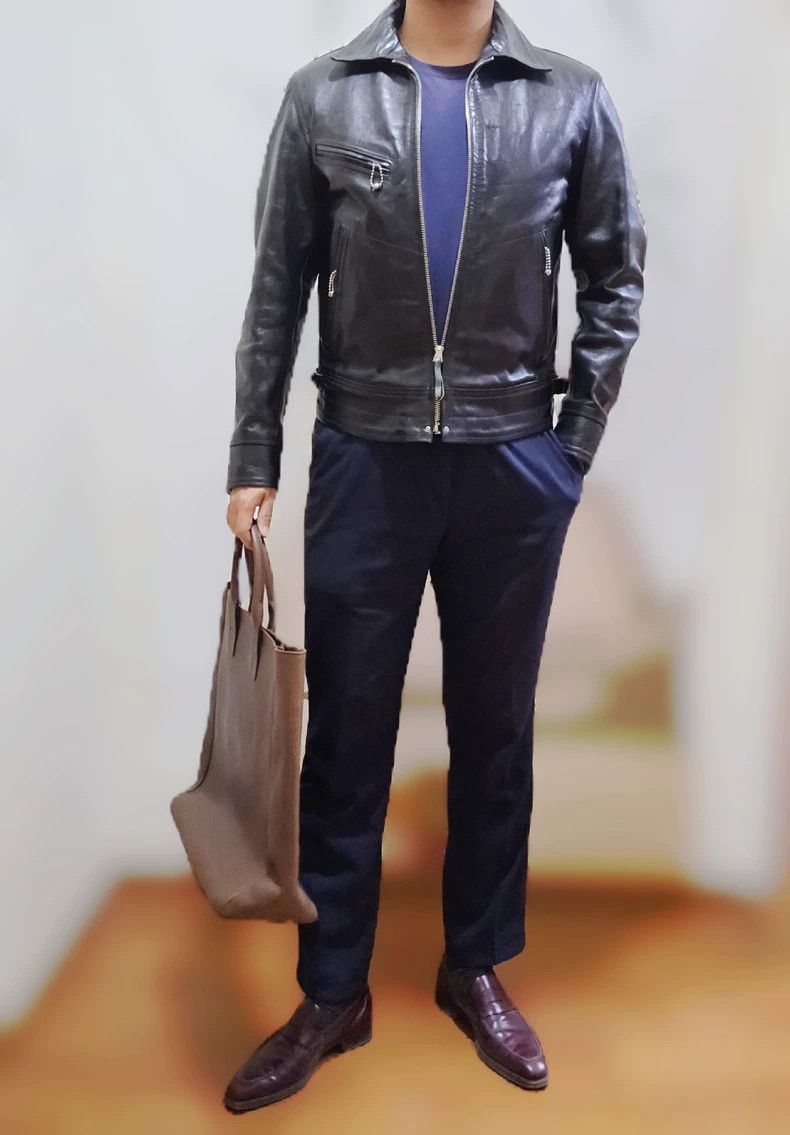 Freewheelers freewheelers Vintage Black Tea-Core Horsehide Biker Jacket Size US XXS / EU 40 - 4 Thumbnail