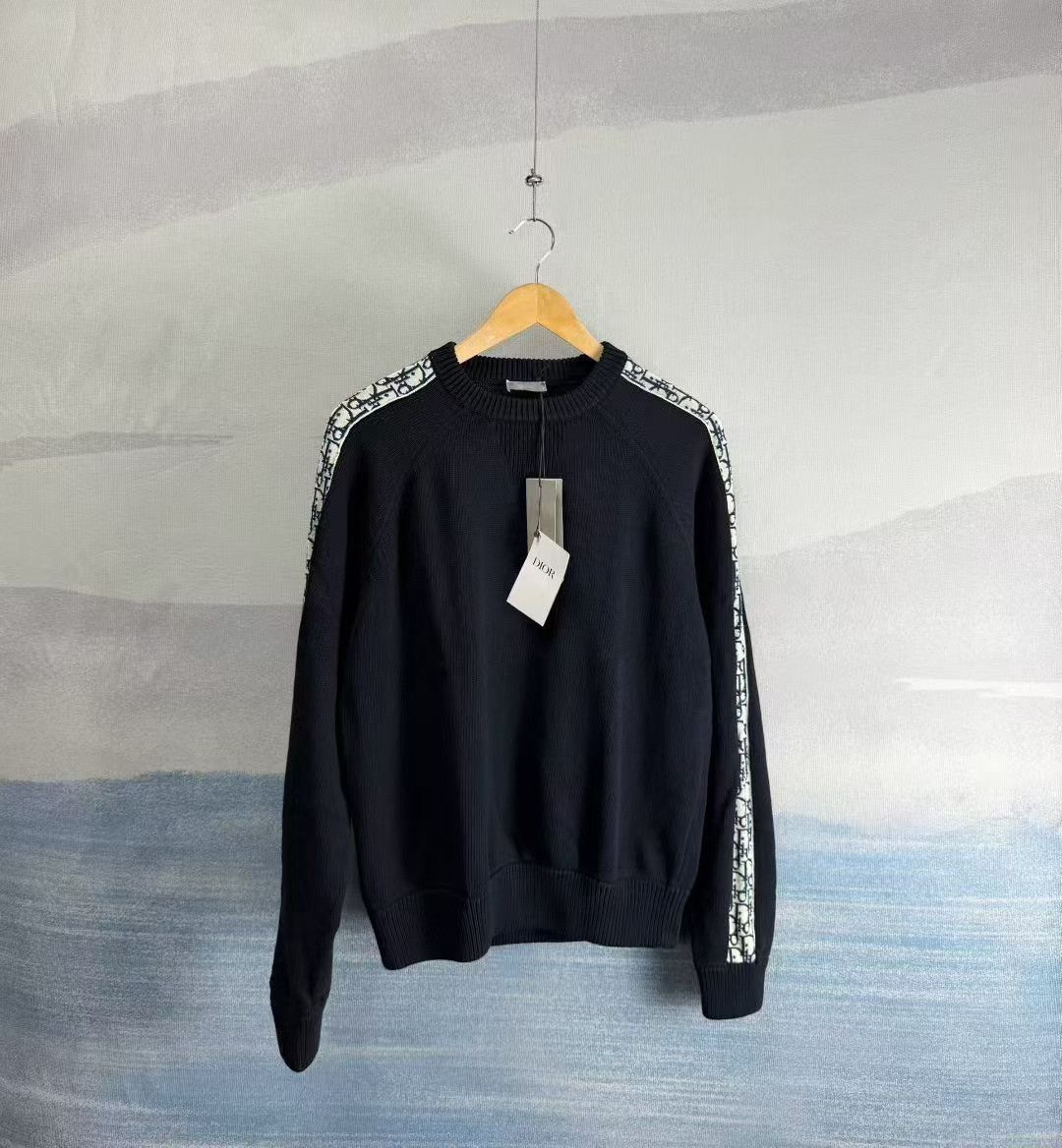 Dior Dior Navy Oblique Arm Ribbon Knit Sweater Size US S / EU 44-46 / 1 - 1 Thumbnail