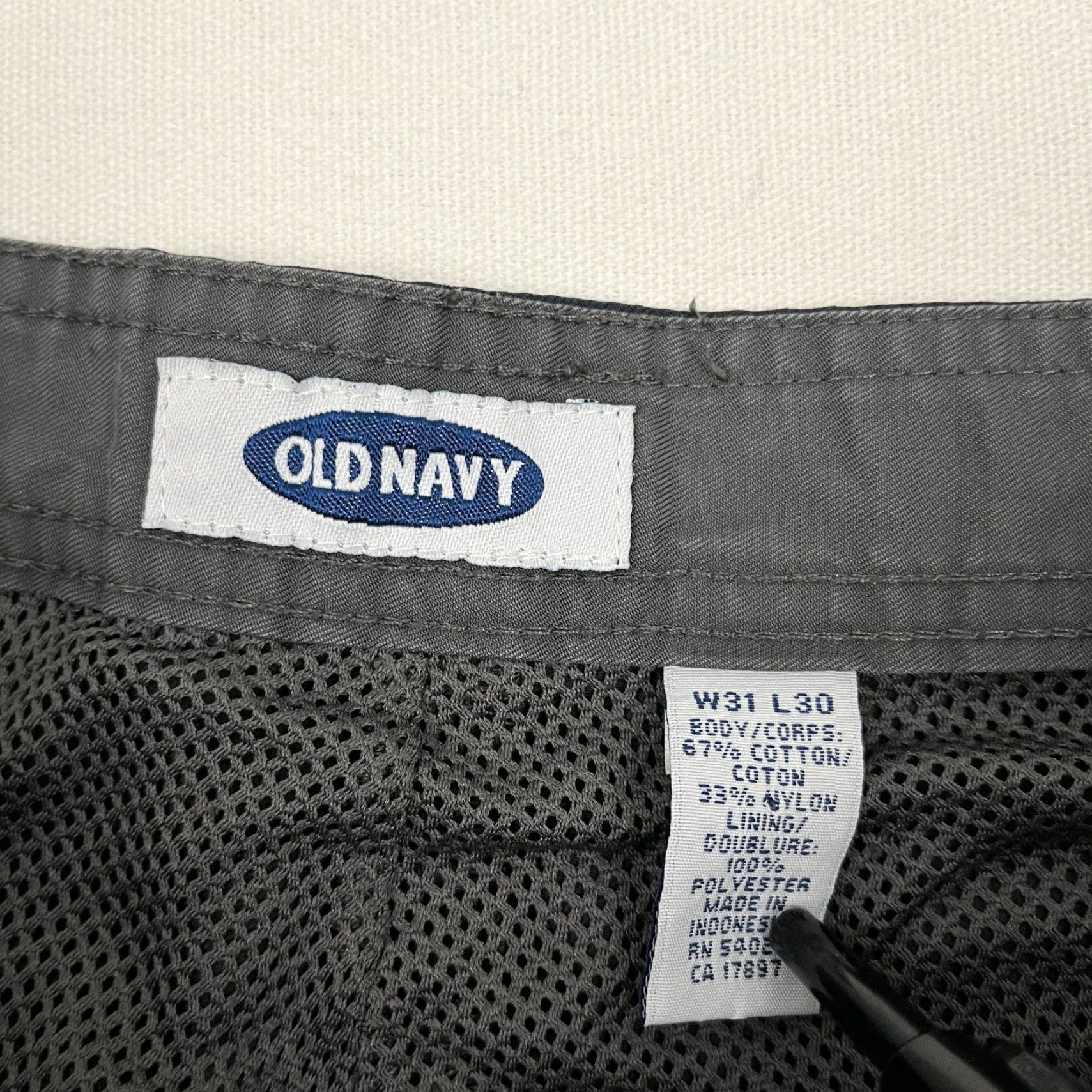 Vintage VINTAGE Old Navy Pants Mens 31 x 30 Dark Blue Gray Wide Skater Grunge Utility Cargo Size US 31 - 2 Thumbnail