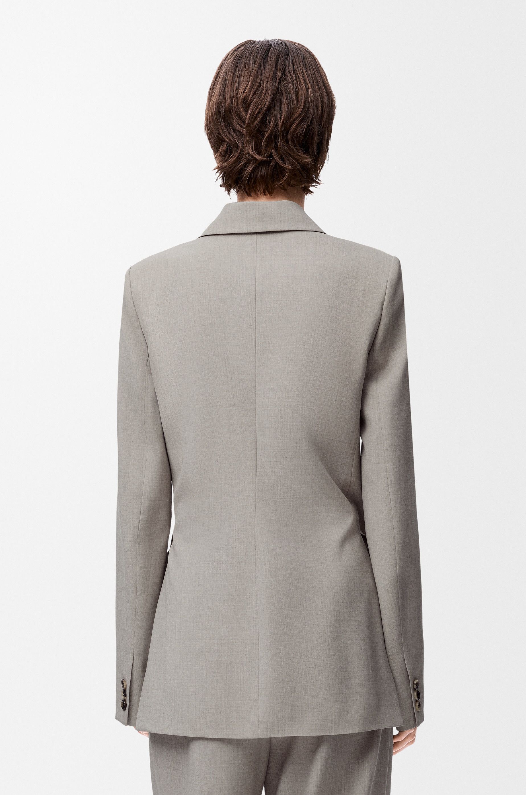 Loewe o1in1g0426 Tailored Jacket in Light Beige Melange Size M / US 6-8 / IT 42-44 - 4 Thumbnail