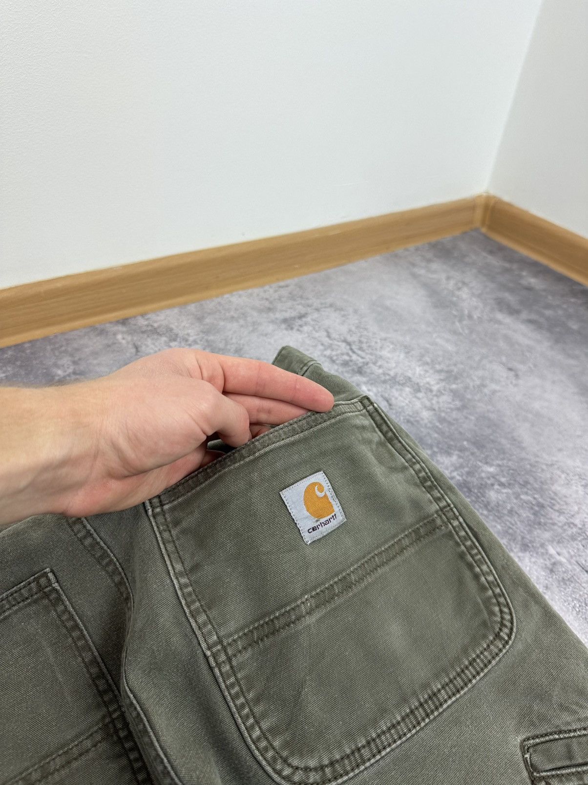 Carhartt Vintage Carhartt Double Knee Faded Khaki Y2K Carpenter Pants Size US 34 / EU 50 - 8 Thumbnail