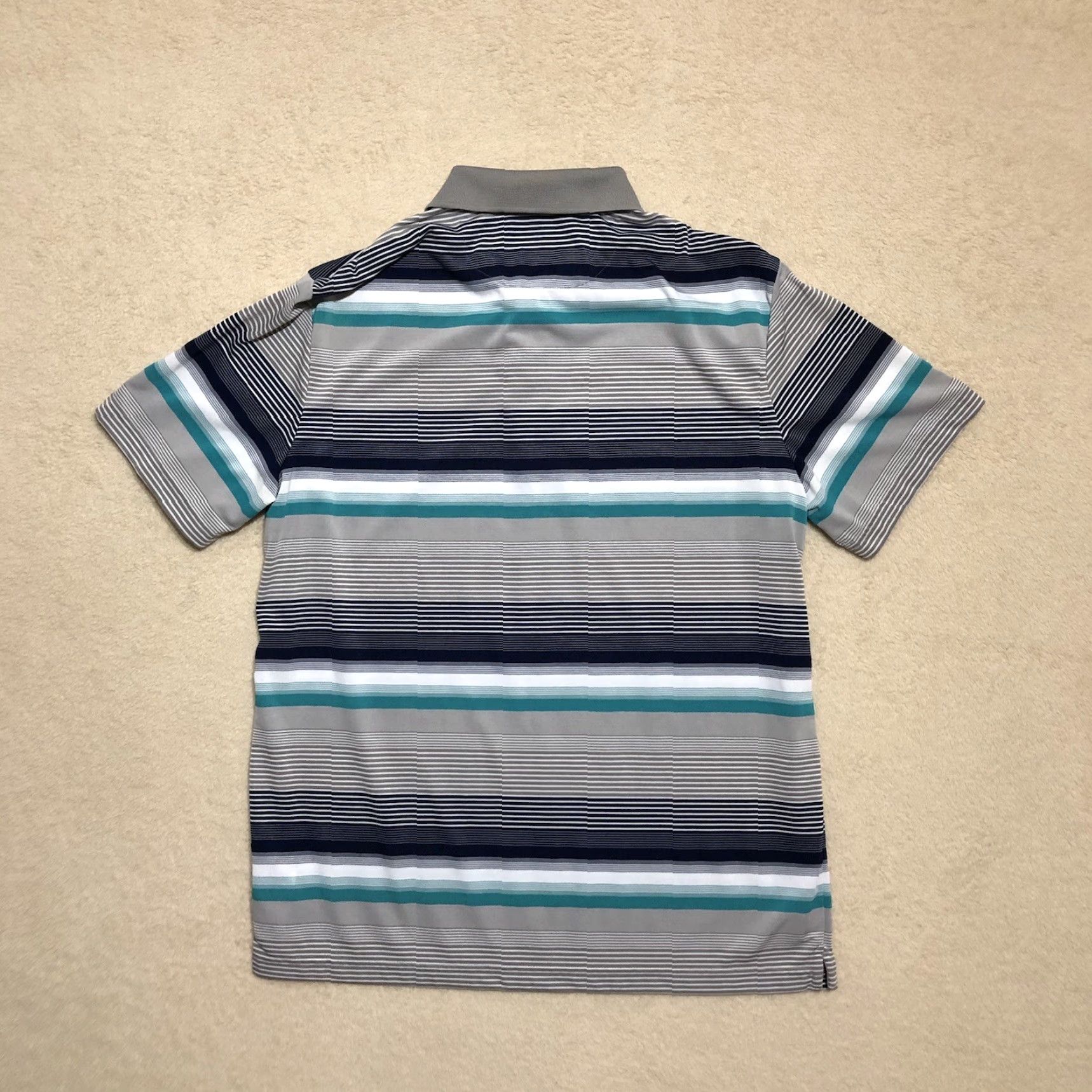 Chaps Chaps Medium Golf Polo Shirt Light Gray Striped Short Sleeve Casual Mens Size US M / EU 48-50 / 2 - 6 Thumbnail