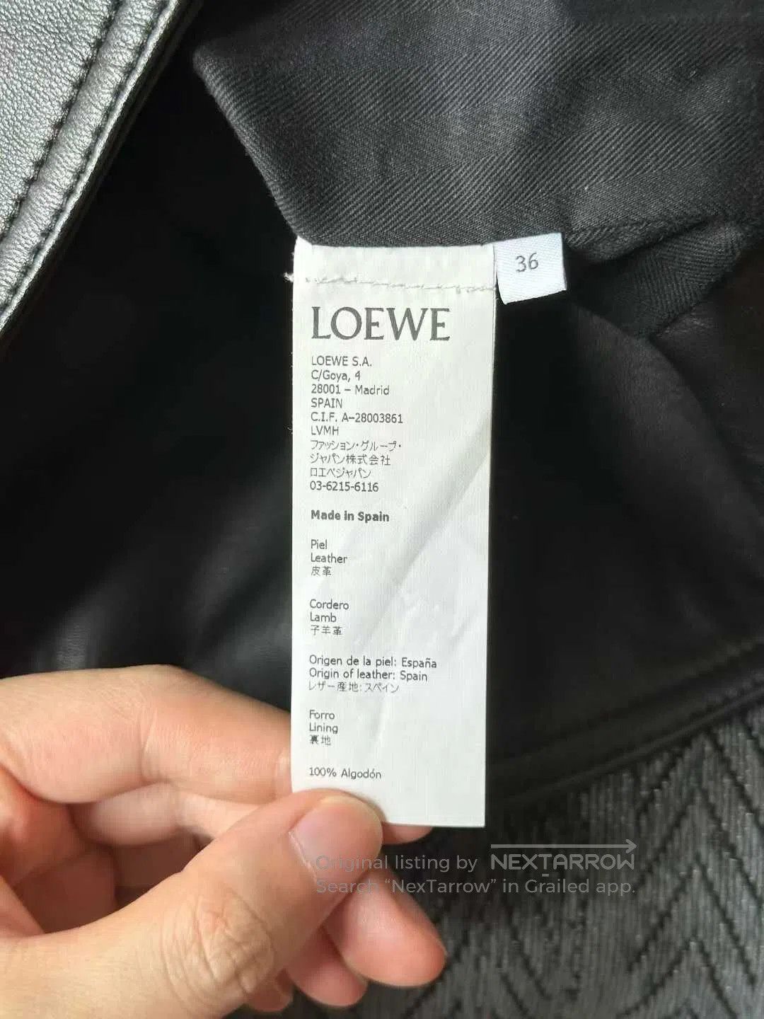 Loewe Loewe Cropped Motorcycle Leather Jacket| Size XS / US 0-2 / IT 36-38 - 4 Thumbnail