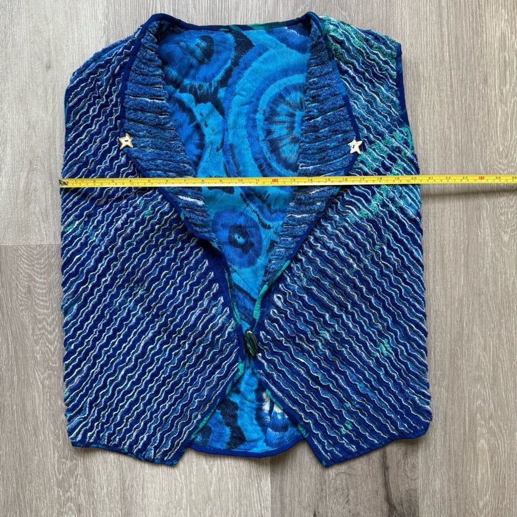 The Unbranded Brand Navy Blue Textured Vest for Layering Size L / US 10 / IT 46 - 6 Thumbnail