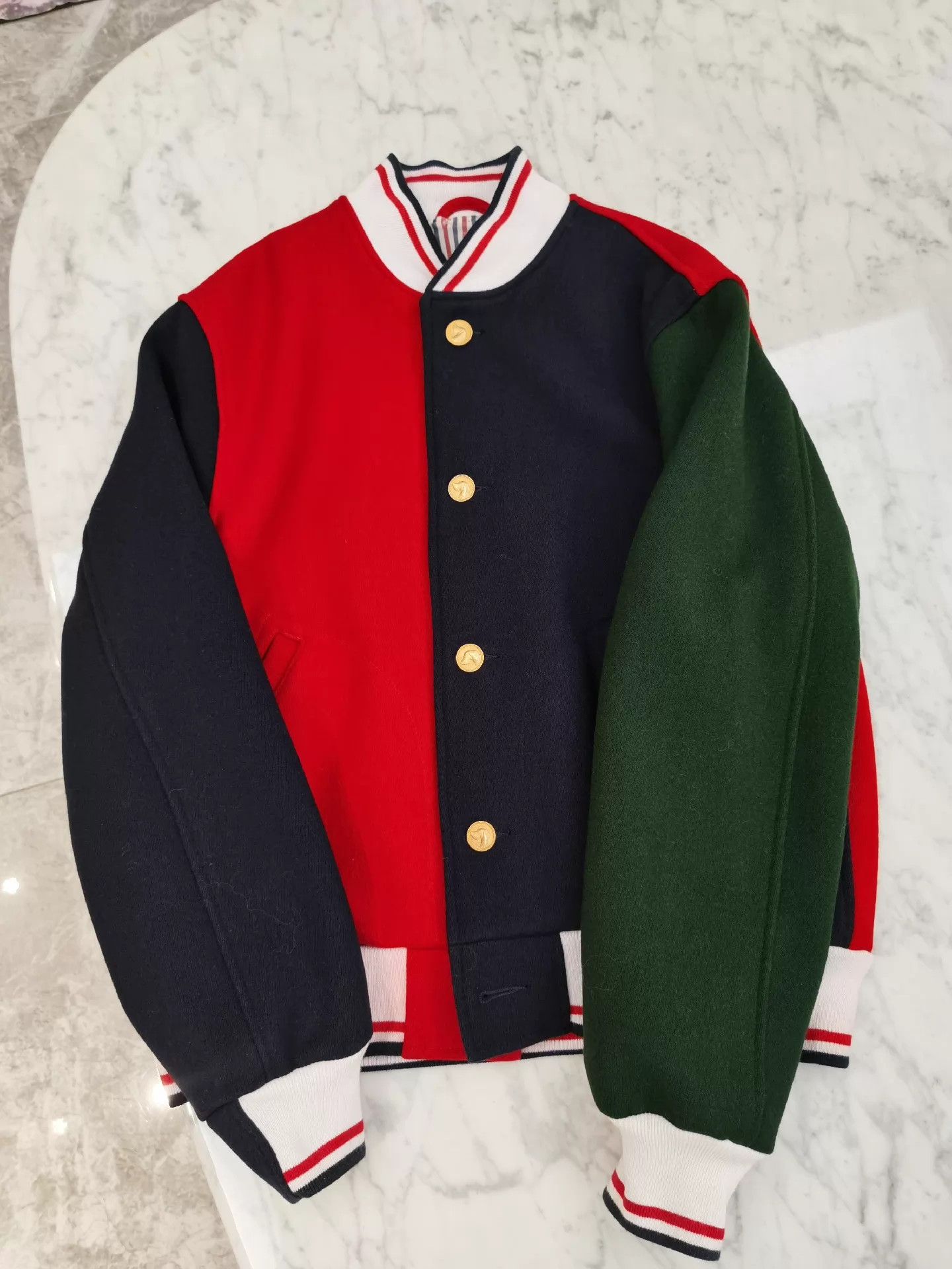 Thom Browne Thom Browne Color-Blocked Varsity Jkt Size 1, Missing Button,Fade Size US S / EU 44-46 / 1 - 8 Thumbnail