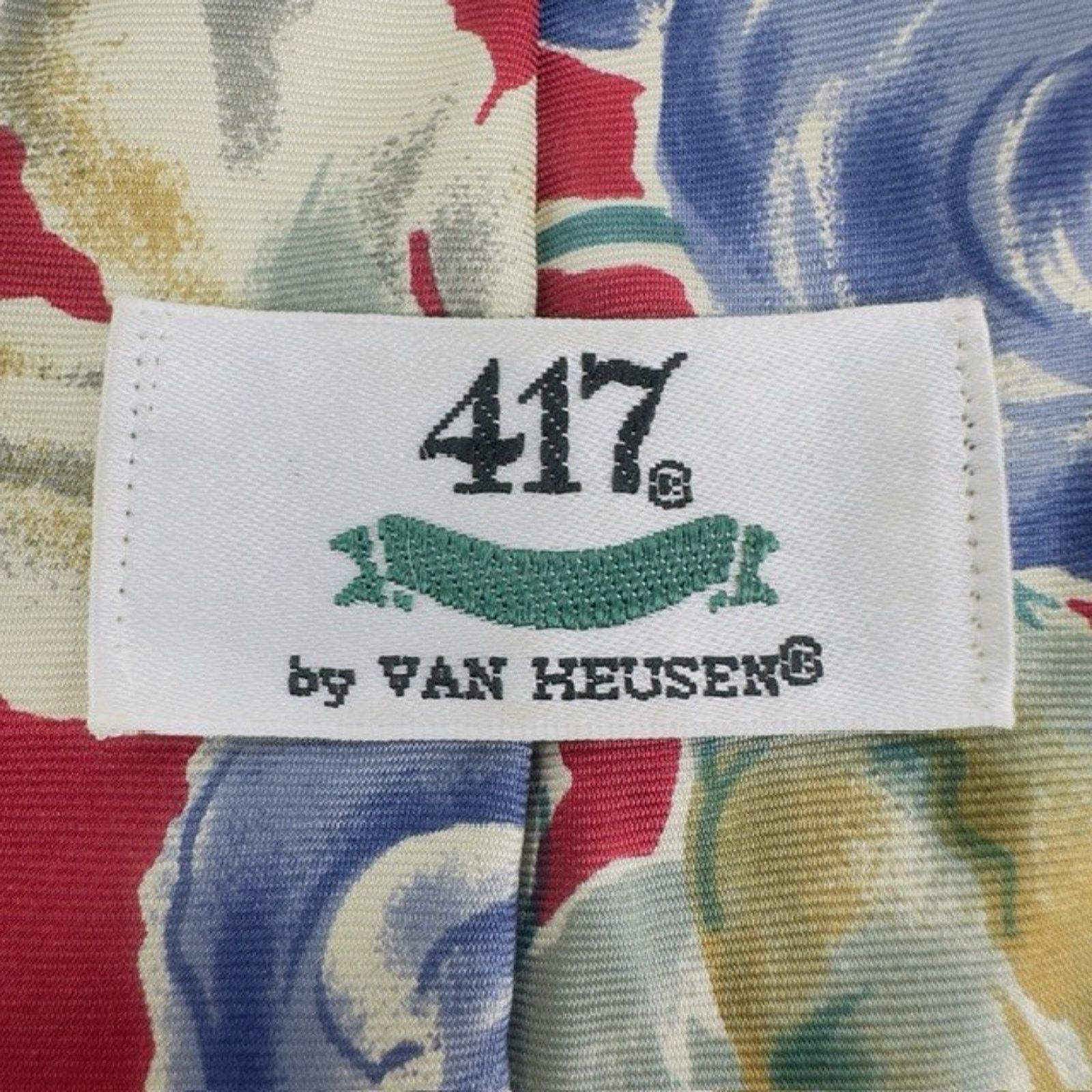 Van Heusen Van Heusen 417 Necktie Red/Blue/Green Floral Silk Preppy Size ONE SIZE - 2 Thumbnail