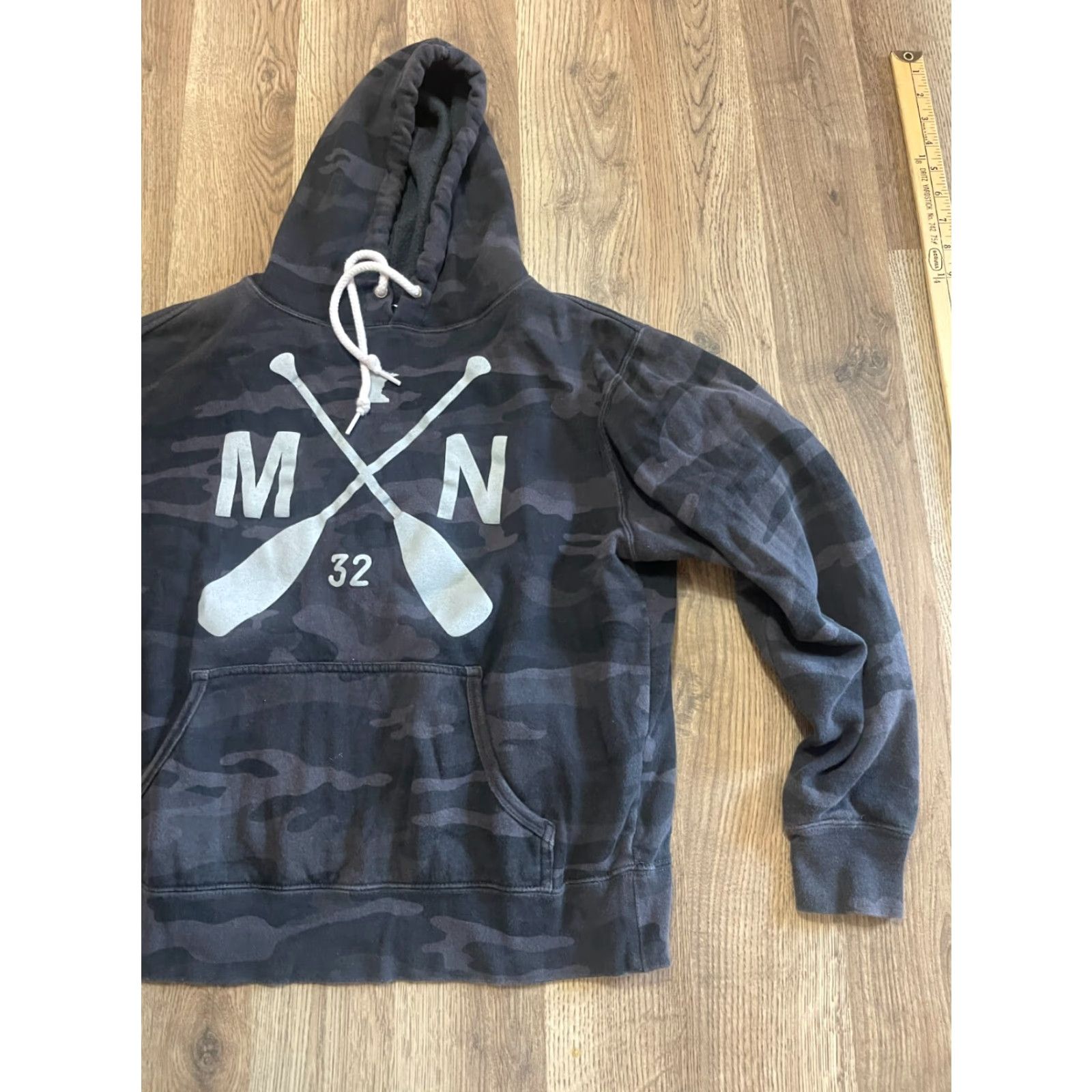 Vintage Sota Clothing Hoodie Womens Small Black Camouflage Pullover Logo Casual Modern Regular Fit Size S / US 4 / IT 40 - 3 Thumbnail