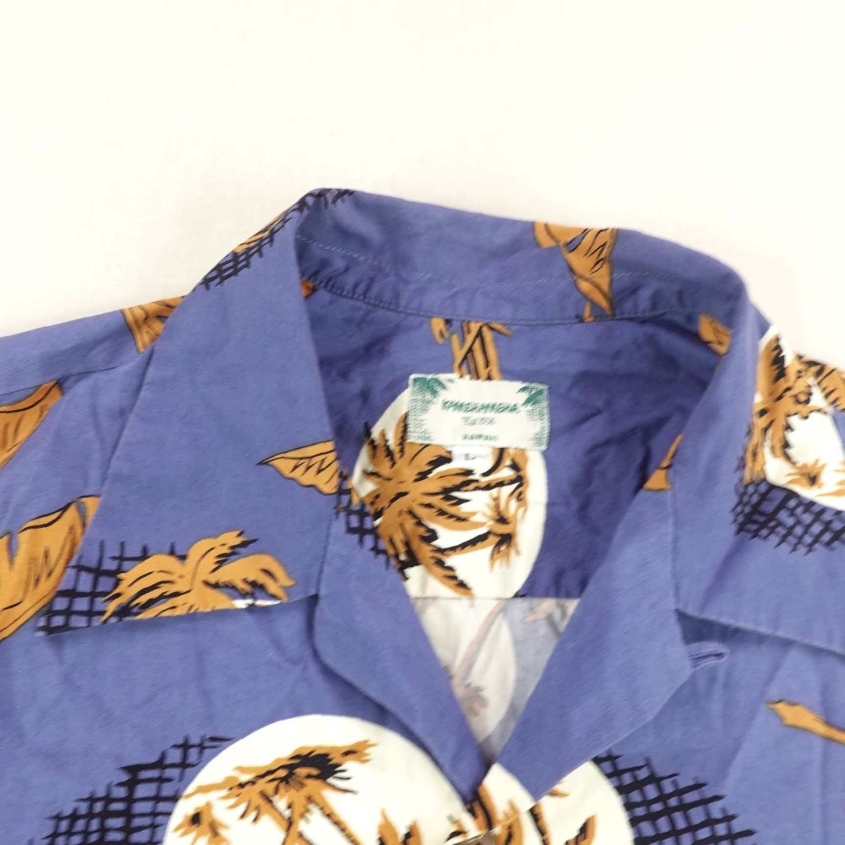 Vintage VINTAGE Kamehameha Men's Large Hawaiian Shirt Cotton Aloha Beach Tropical Short Sleeve Blue Brown Button-Up Size US L / EU 52-54 / 3 - 2 Thumbnail