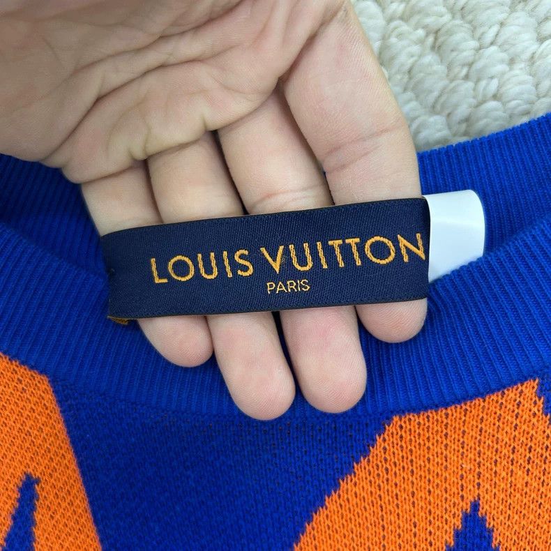 Louis Vuitton Louis Vuitton Orange and Blue Checkerboard Plus Size Knit Size XXL / US 16-18 / IT 52-54 - 3 Thumbnail