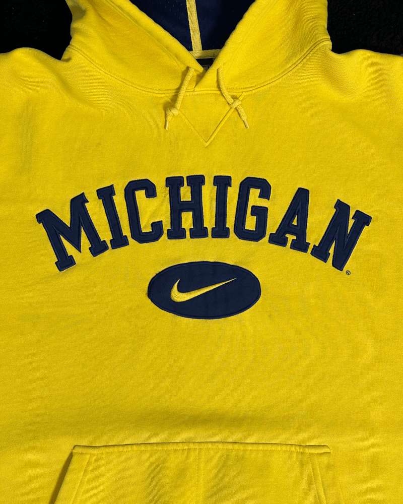 Nike × Vintage Vintage Nike Swoosh University of Michigan Hoodie XXL / 2XL Size US XXL / EU 58 / 5 - 5 Thumbnail