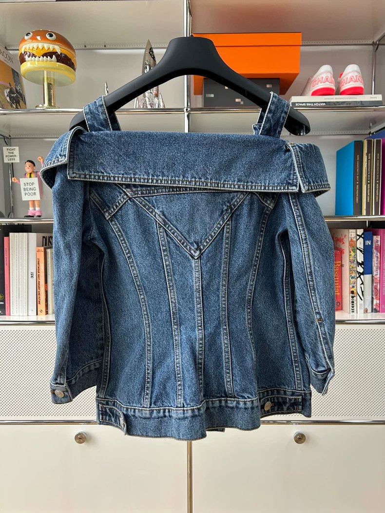 Alexander McQueen Alexander Mcqueen Blue denim strap off-the-shoulder top Size XS / US 0-2 / IT 36-38 - 3 Thumbnail