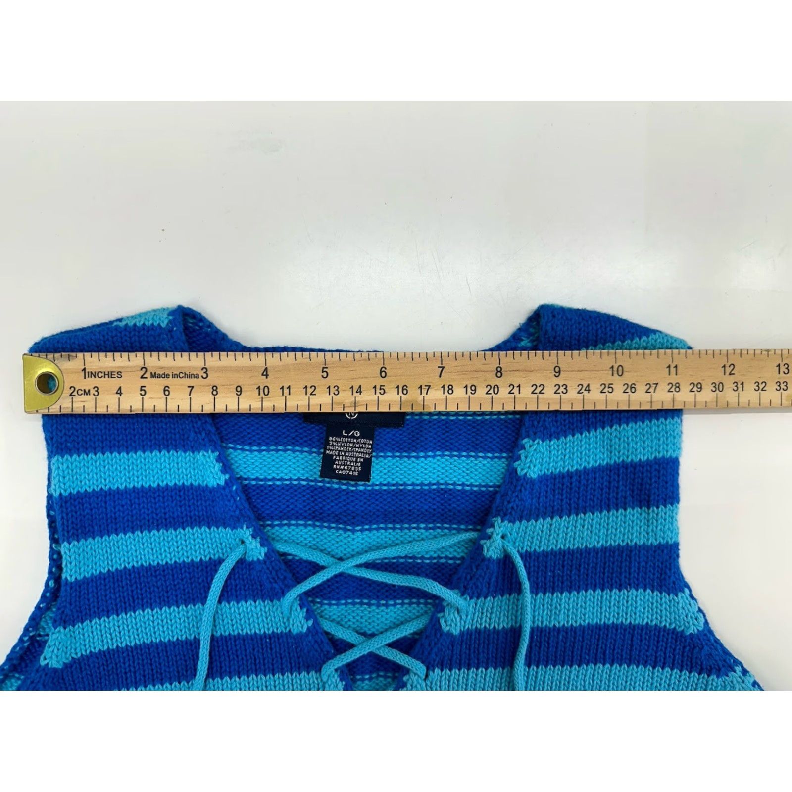 Nautica Nautica Jeans Company Womens Tank Size Large Blue Striped Sleeveless Knit Shirt Size 36" / US 14 / IT 50 - 7 Thumbnail