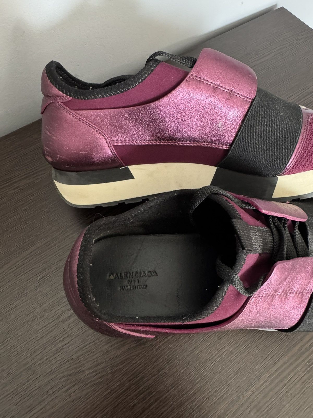 Balenciaga BALENCIAGA Race Runners Purple Prune Seakers 39 Size US 9 / IT 39 - 8 Thumbnail