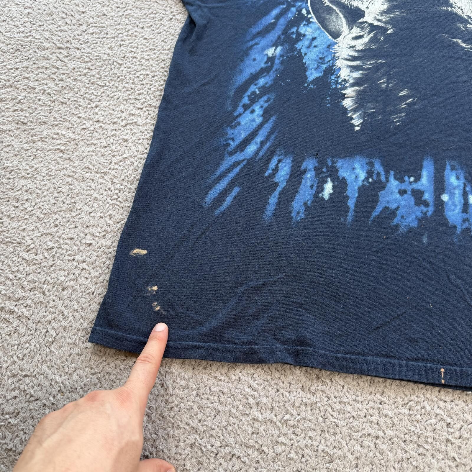 Other Distressed Wolf Graphic T Shirt Large Black Grunge Thrashed Size US L / EU 52-54 / 3 - 5 Thumbnail